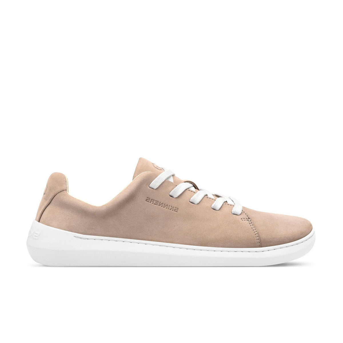 Skinners Walker beige barfodssko i læder set fra ydersiden