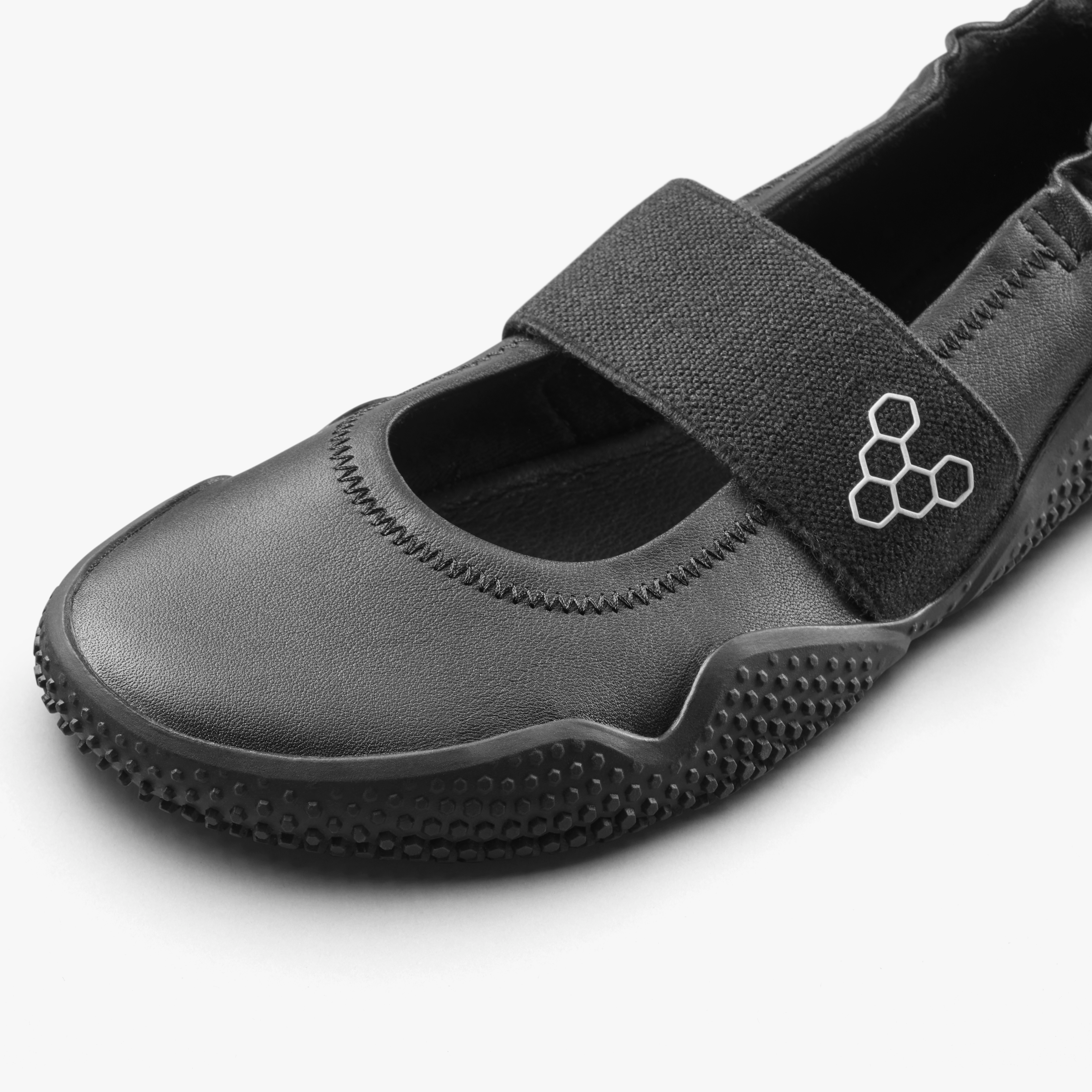 Vivobarefoot Motus Studio Ballet Womens barfodsballerina til kvinder i farven Eclipse, detaljebillede