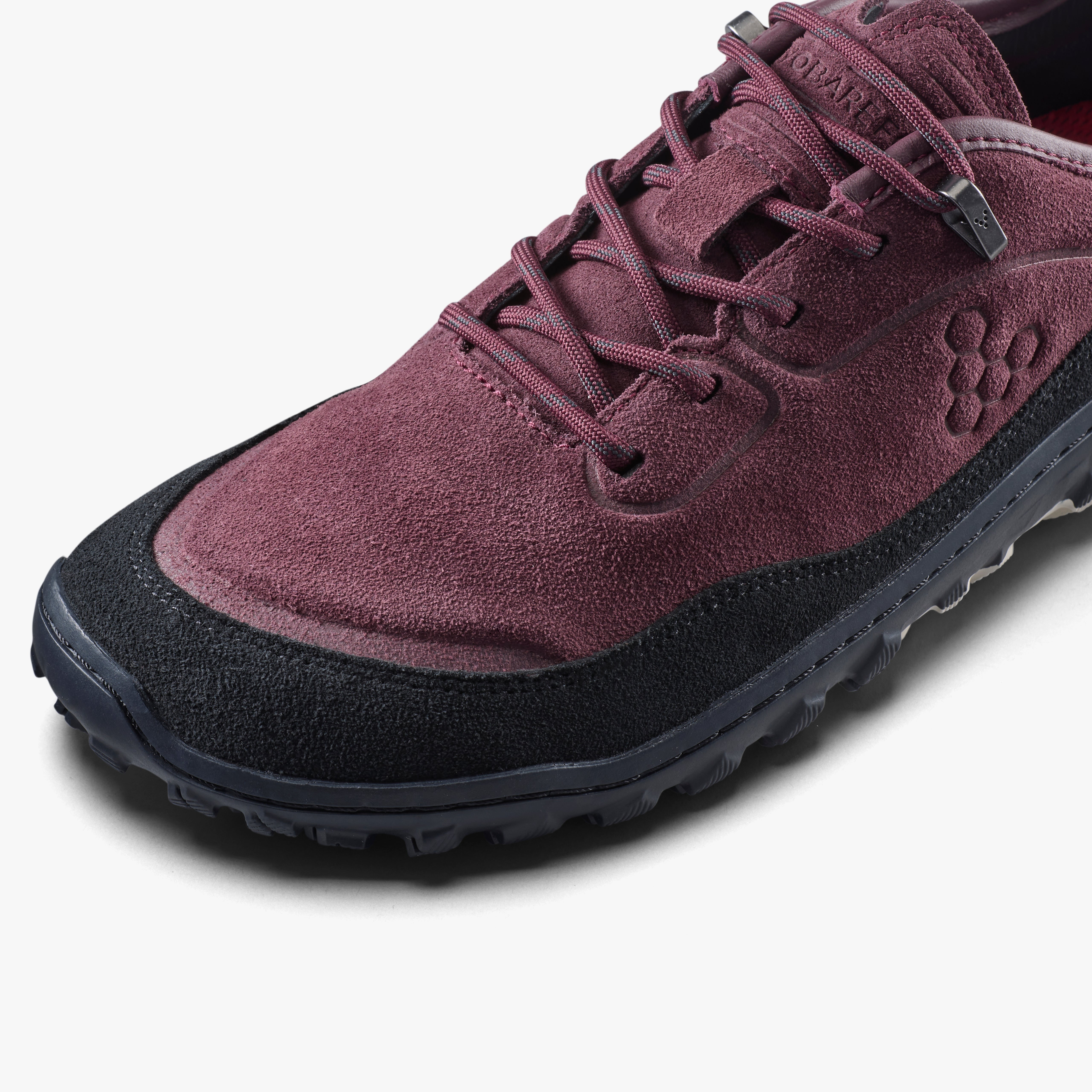 Vivobarefoot Tracker Leather AT Low II Suede Womens Fig, detalje nærbillede