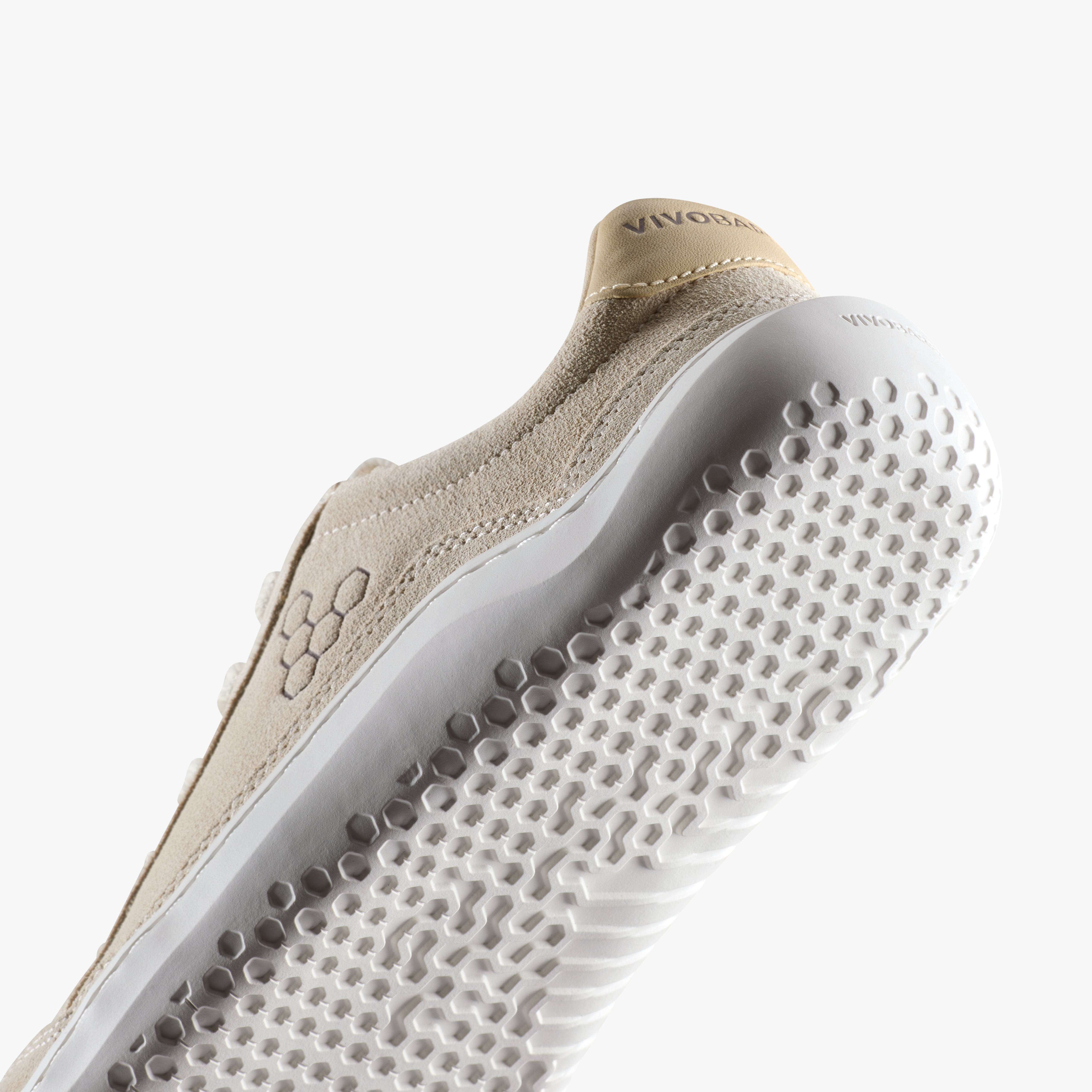 Vivobarefoot Gobi II Sneaker Premium Leather Womens Sand/Fig, detalje nærbillede 2