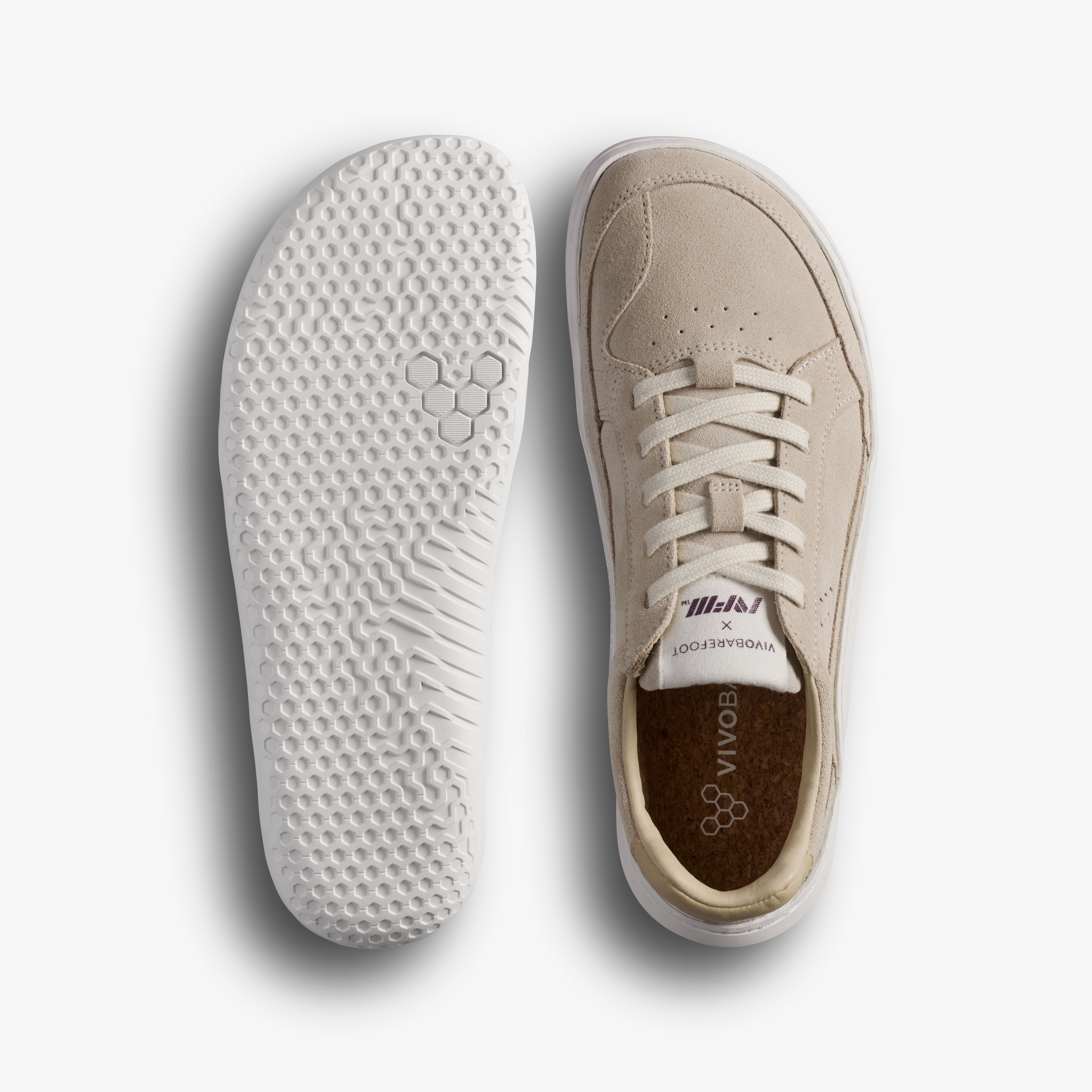 Vivobarefoot Gobi II Sneaker Premium Leather Womens Sand/Fig, sål og overdel