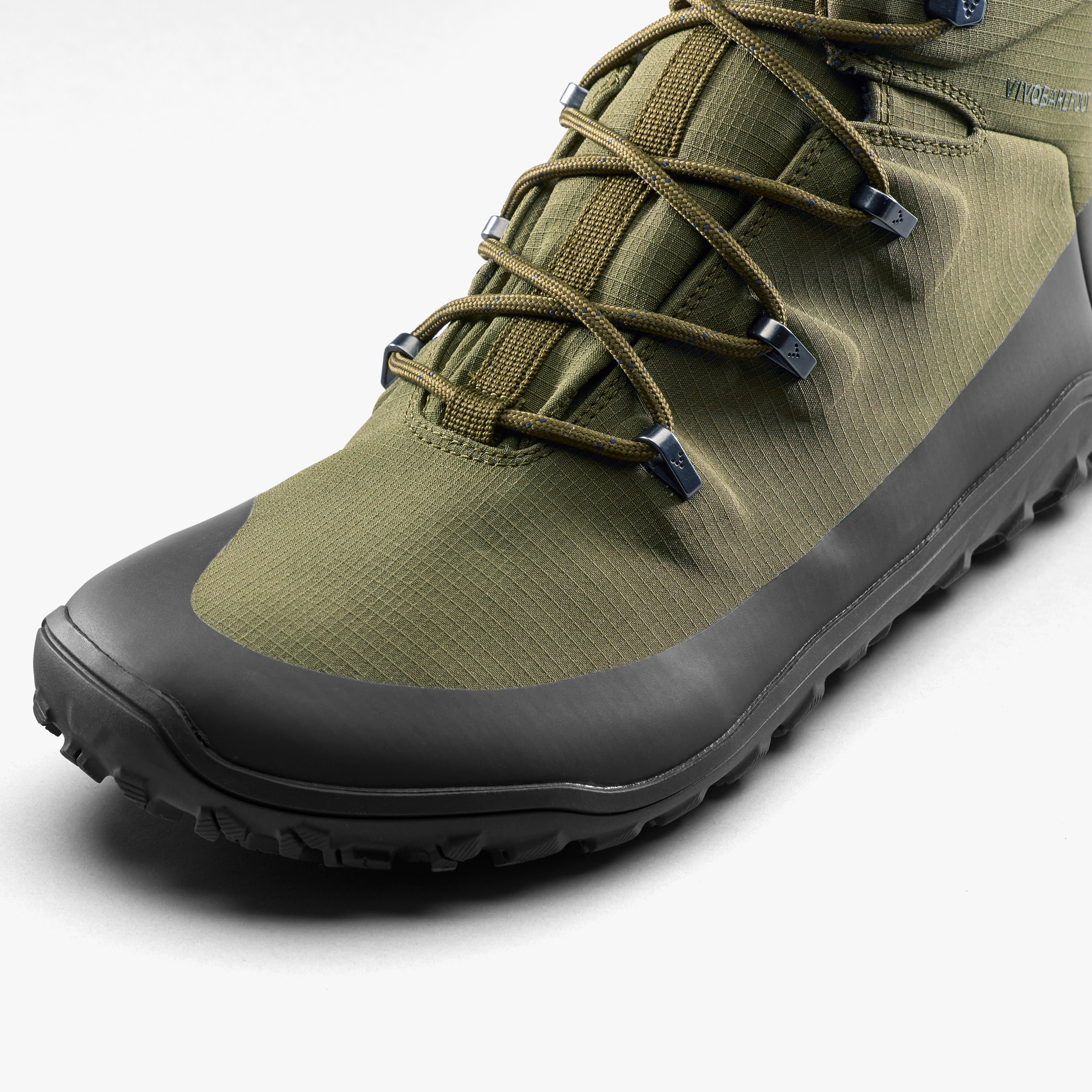 Vivobarefoot Tracker Textile AT II Mens Dark Olive, detalje nærbillede