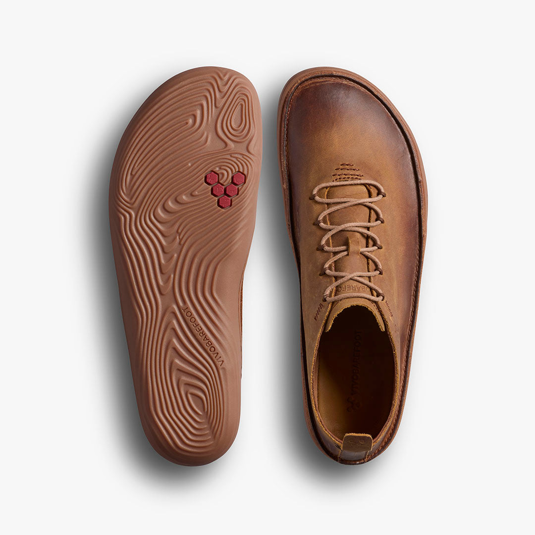 Vivobarefoot Sensus Moc Lace Up Leather Mens – Dark Tan