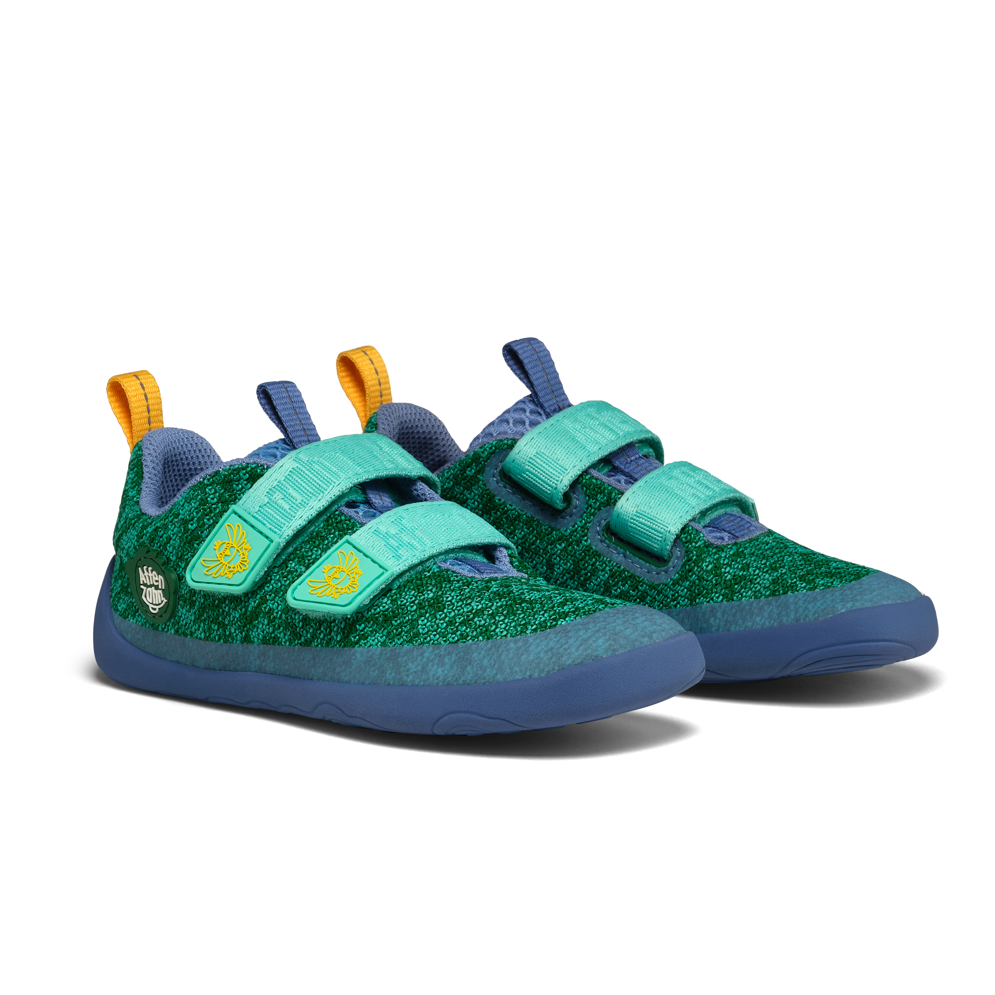 Affenzahn Sneaker Knit Happy barfodssko til børn i farven Bird of Paradise, forfra