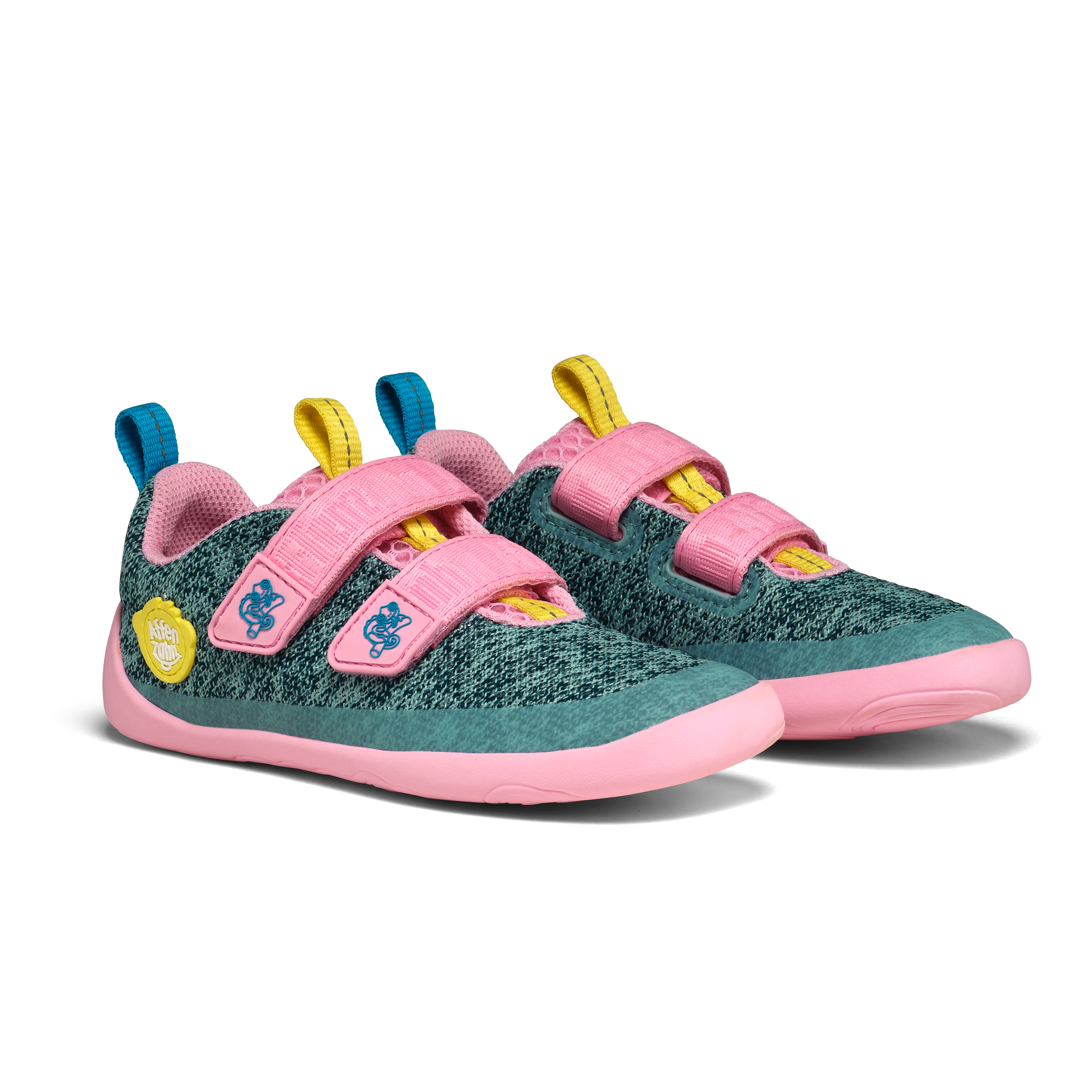 Affenzahn Sneaker Knit Happy barfodssko til børn i farven Chameleon, forfra