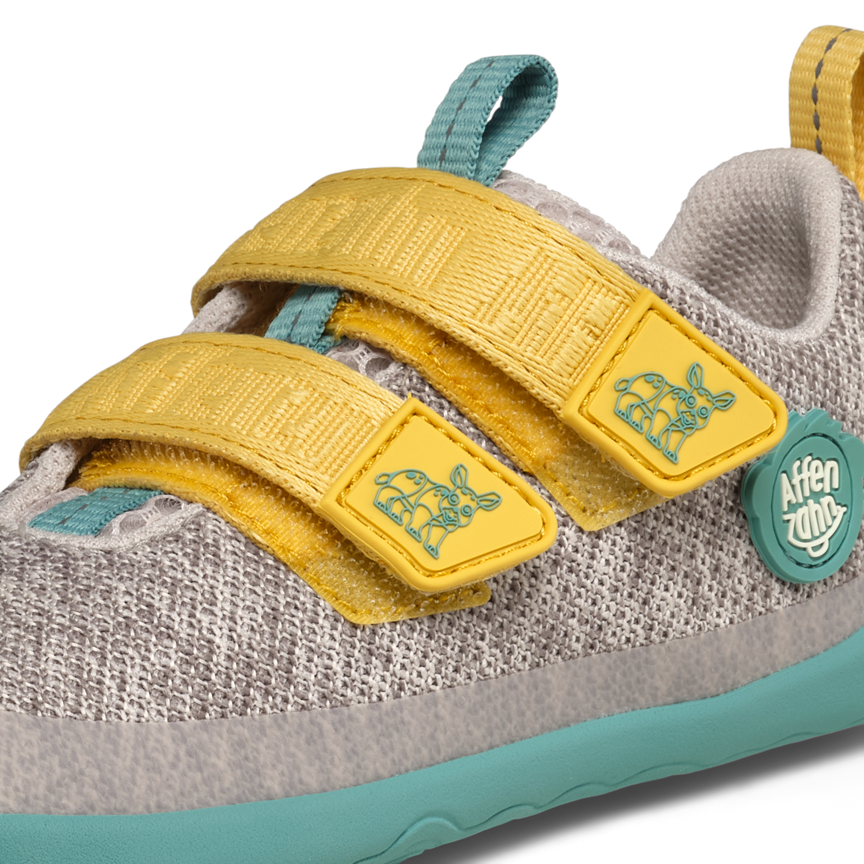 Affenzahn Sneaker Knit Happy barfodssko til børn i farven Rhino, detalje