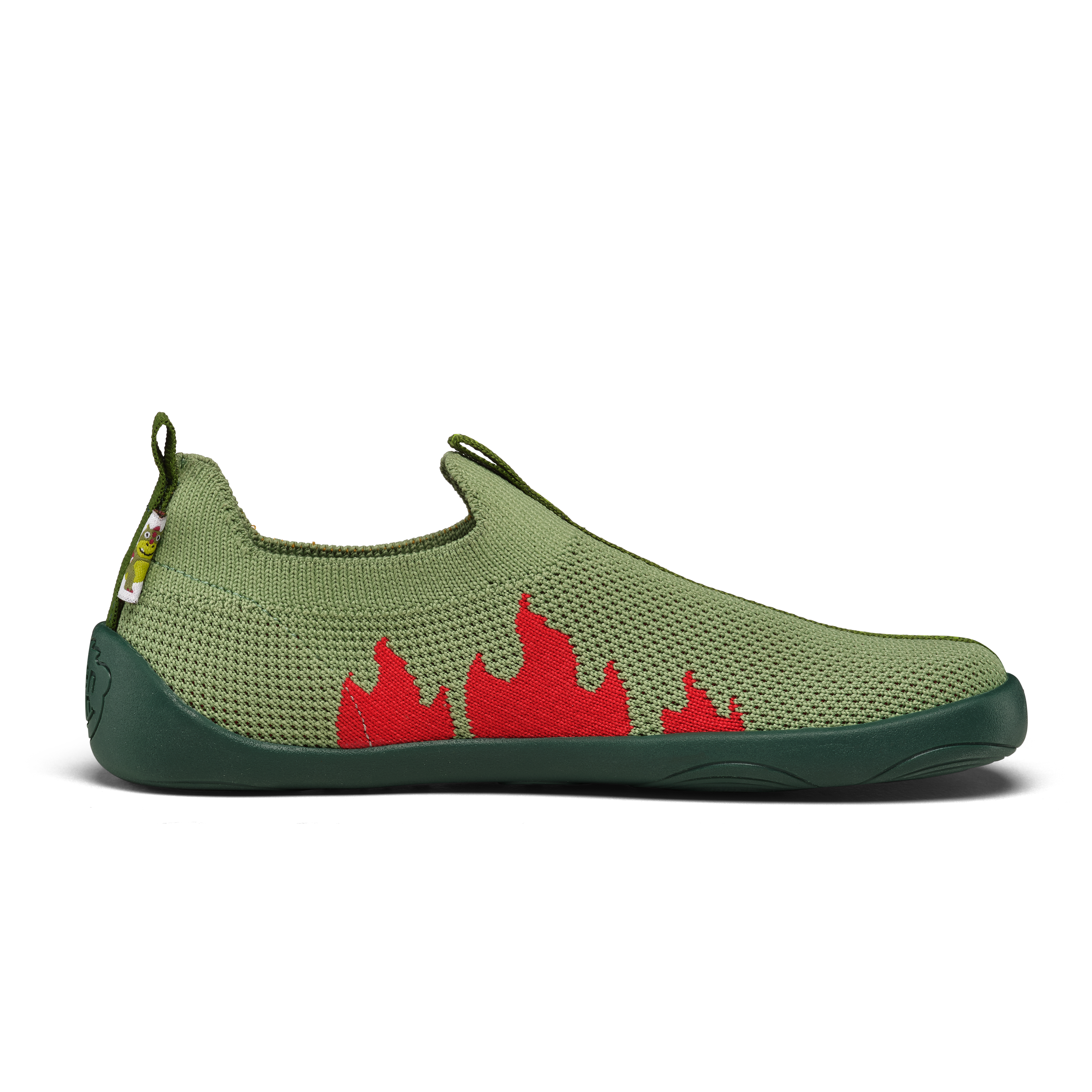 Affenzahn Slipper Knit Flinky barfodssko til børn i farven Dragon, detalje