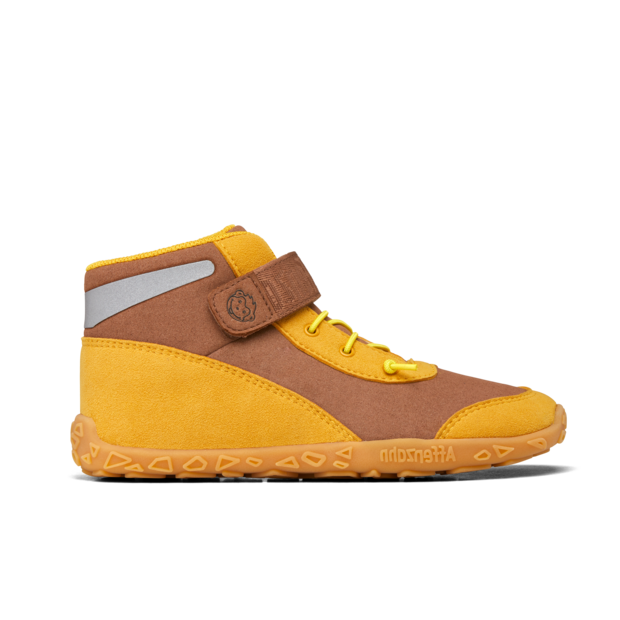 Gulbrun mid sneaker til børn set fra ydersiden