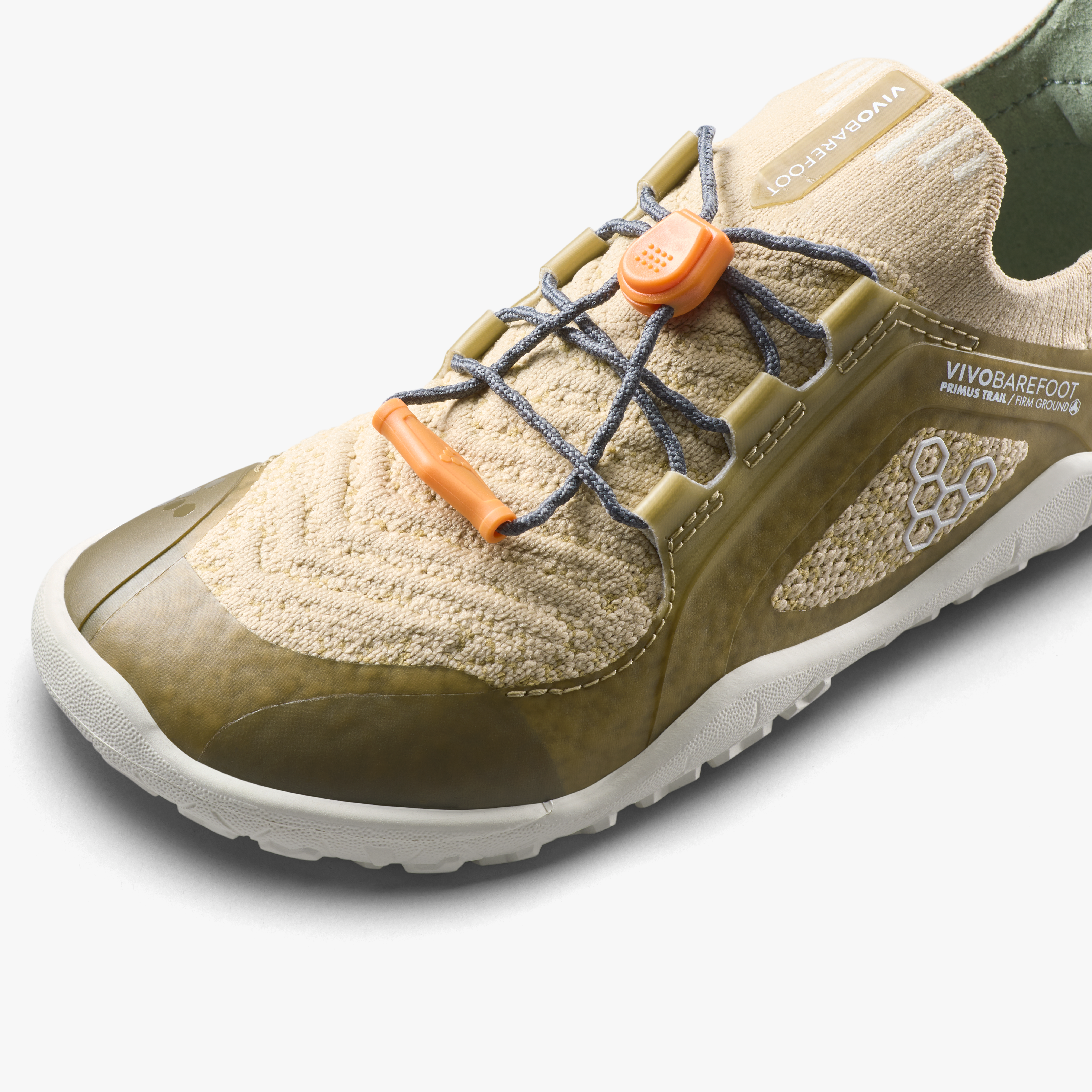 Vivobarefoot Primus Trail Knit FG Kids Peyote, nærbillede af materiale