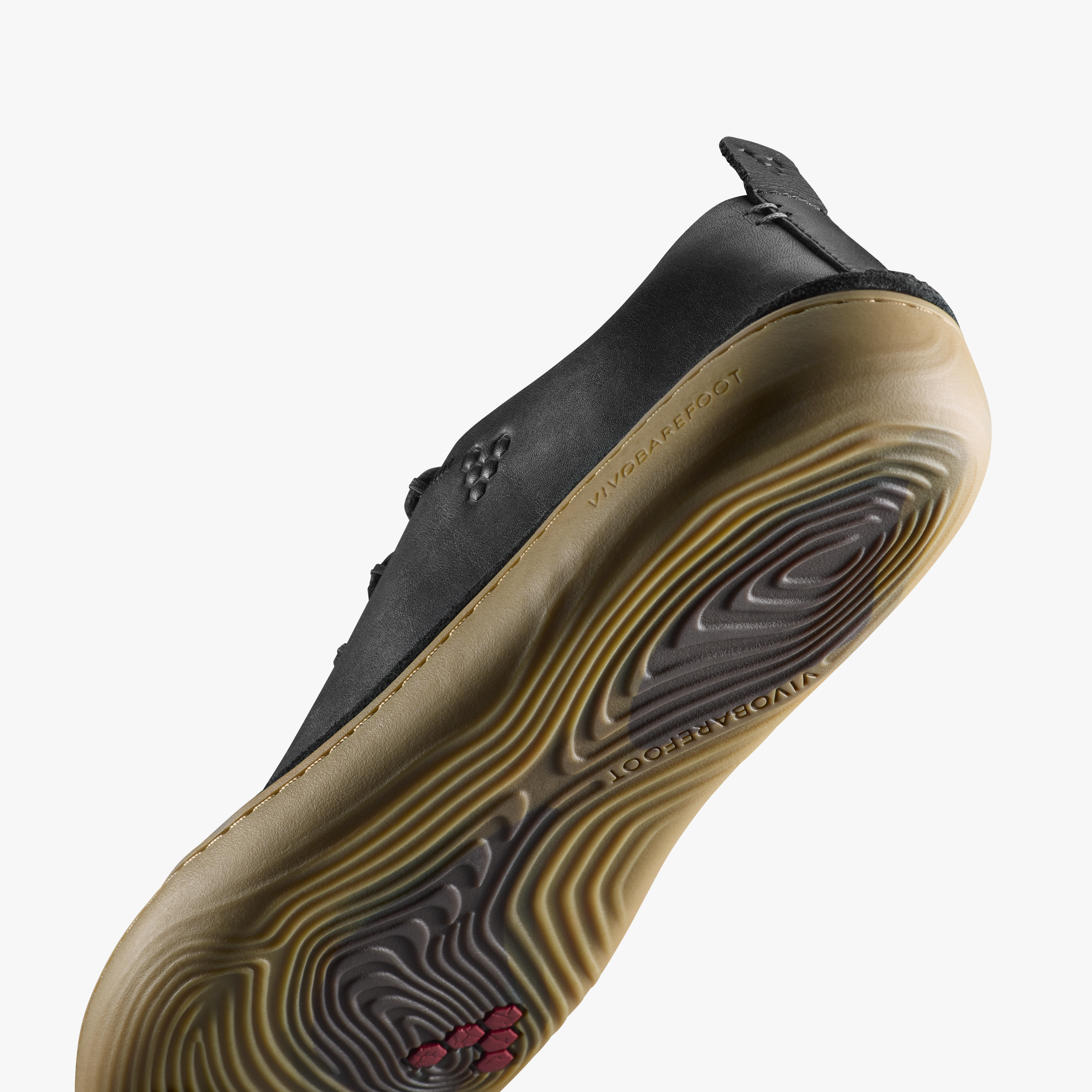 Vivobarefoot Sensus Moc Lace Up Leather Mens Eclipse, nærbillede af detalje