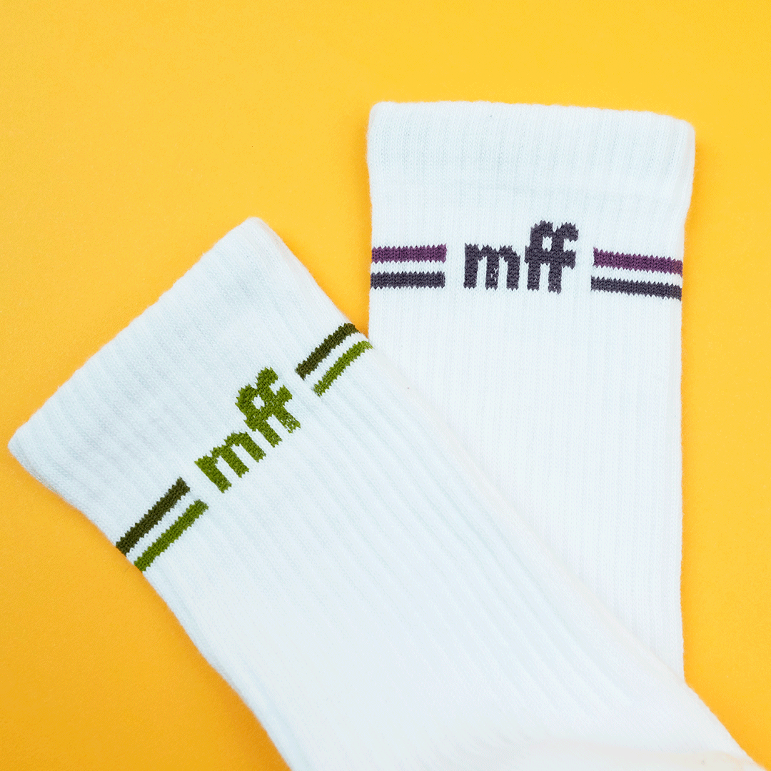 My Foot Function Tåsokker – Crew Length – White & Green