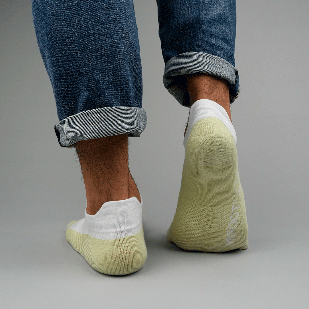 My Foot Function Toe Socks – No-Show Length – White / Jade
