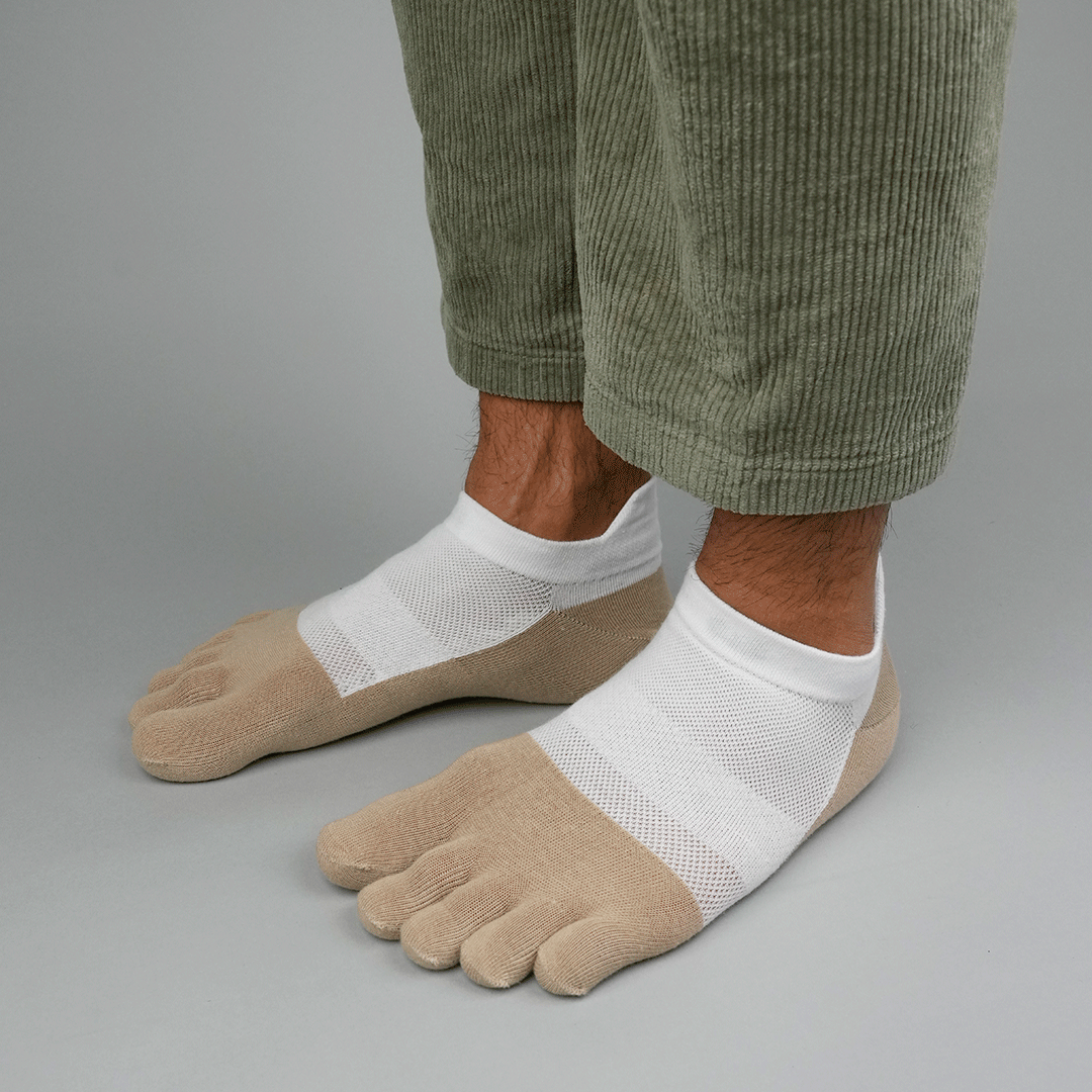 My Foot Function Tåsokker – No-Show Length – White / Pepper