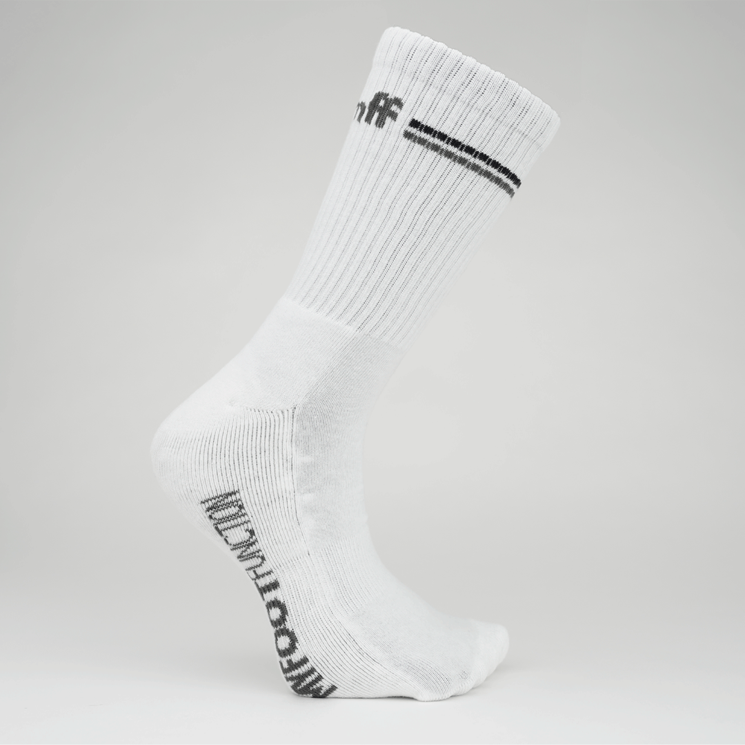 My Foot Function Wide Socks – Crew Length – White