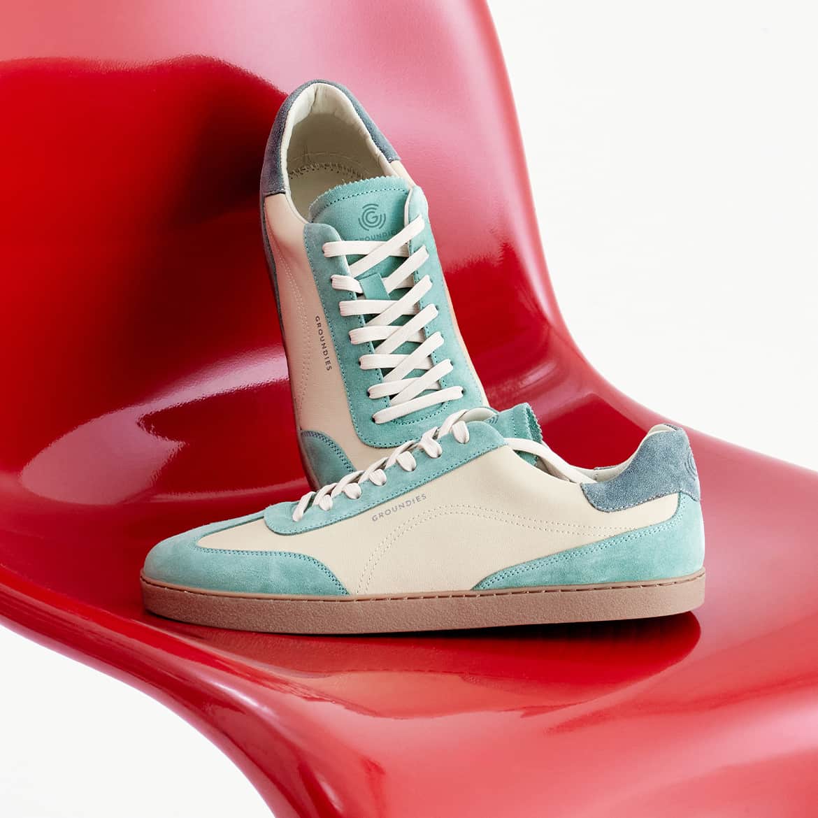 Groundies Panama Mens – Beige/Sage Green, set fra siden