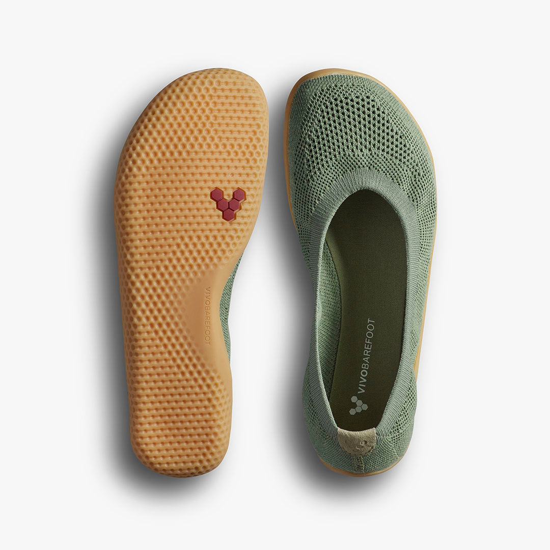 Vivobarefoot Asana Yin Ballerina Knit Womens – Dusty Green