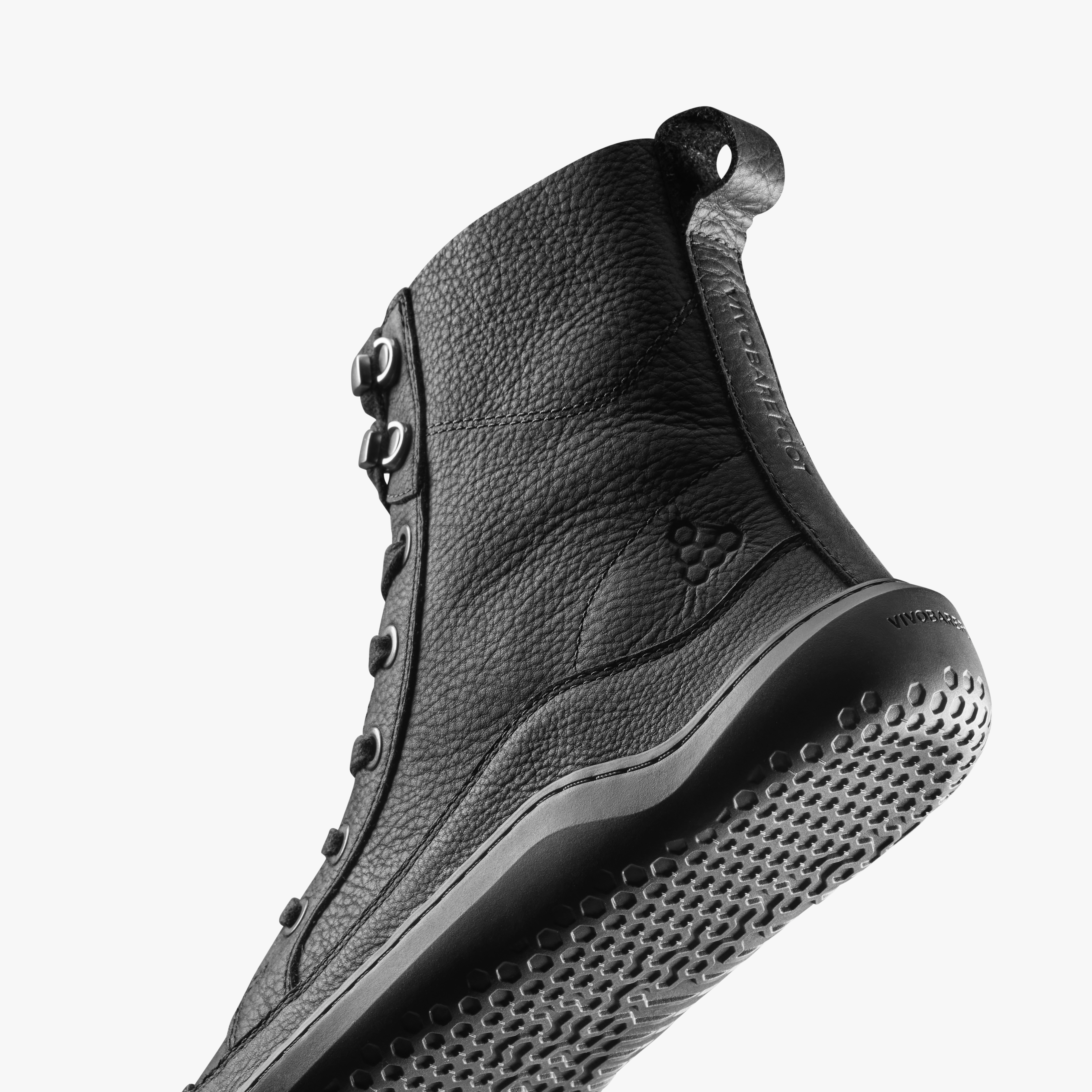 Vivobarefoot Gobi Boot II Womens barfodssko til kvinder i farven obsidian, nærbillede