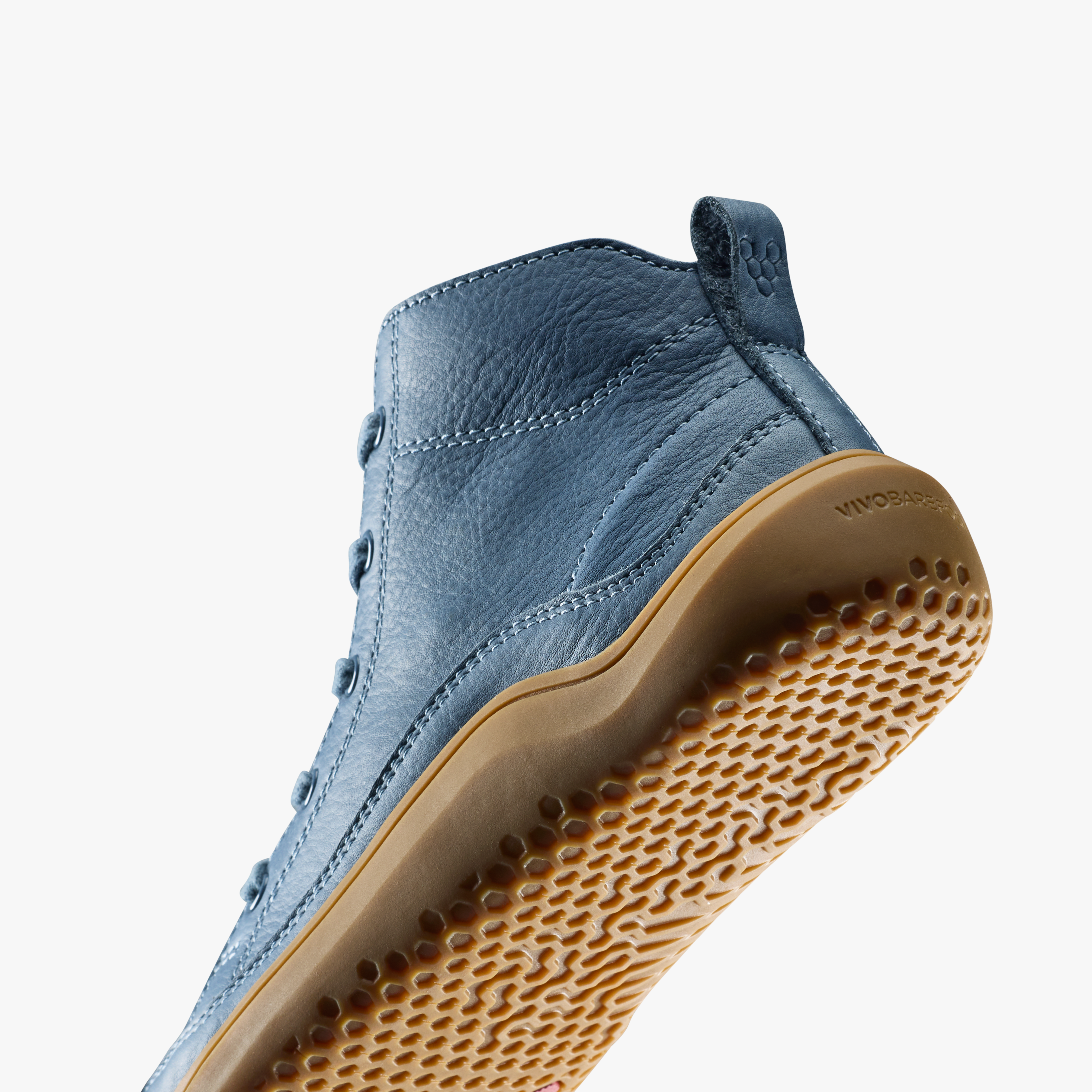 Vivobarefoot Gobi Boot Juniors barfodssko til børn i farven indigo, nærbillede