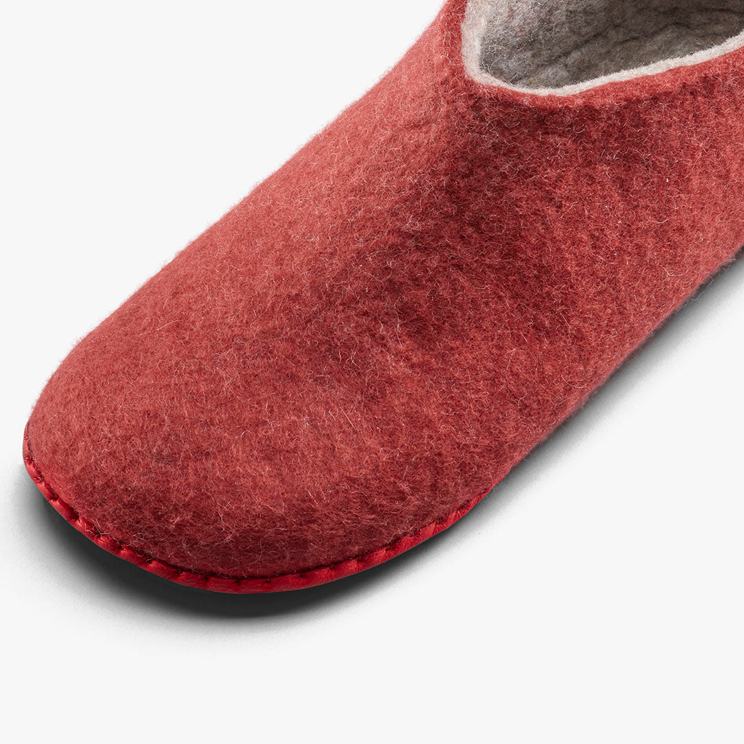Vivobarefoot MIM Felt Slipper II – Mineral Red