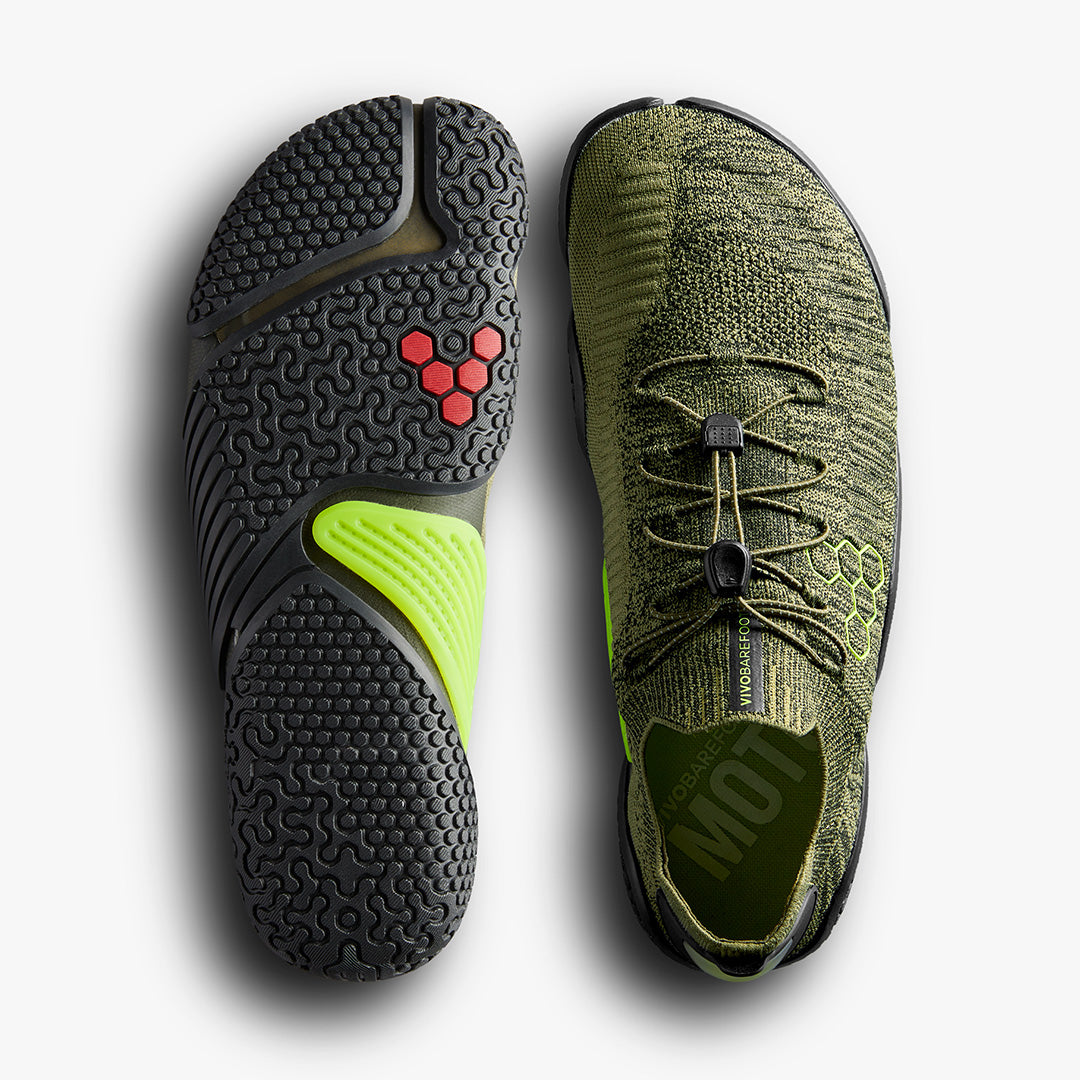 Vivobarefoot Motus Flex Womens – Forest Green / Acid Lime