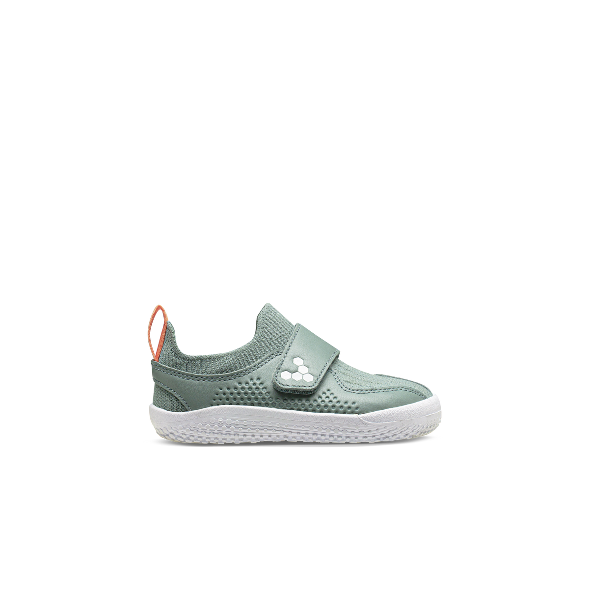 Sea Green barfodssko til småbørn med hvid sål og velcro fra ydersiden