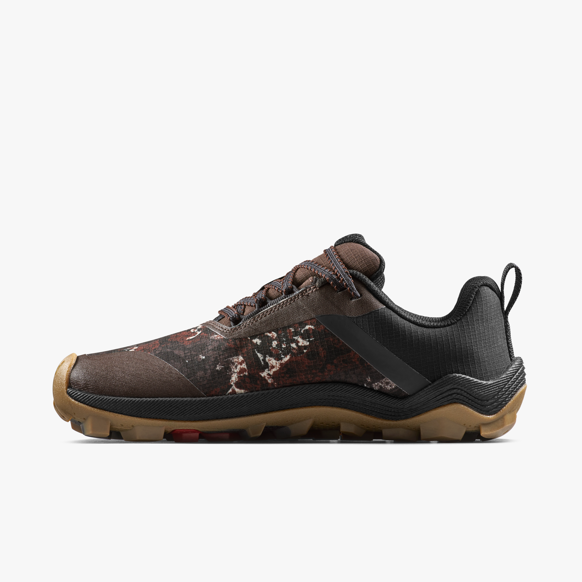 Trailsko til mænd i Mole Print set fra indersiden med lav profil