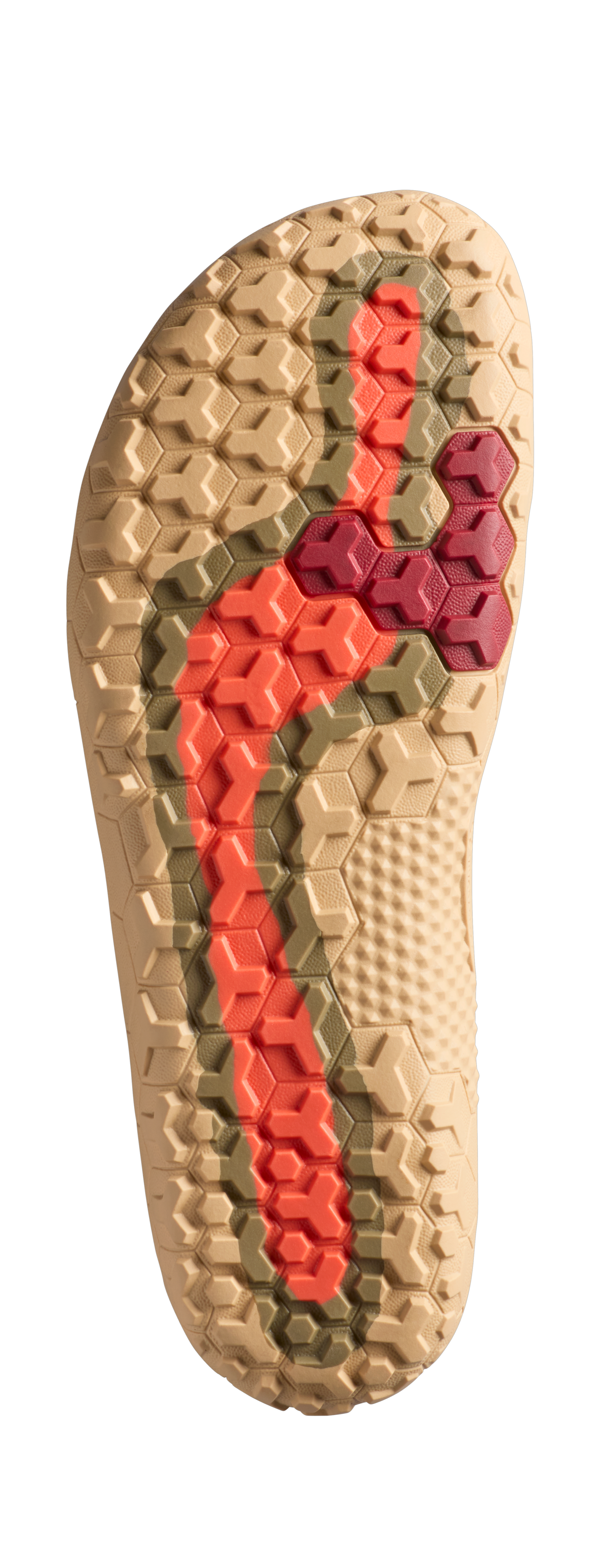 Vivobarefoot Primus Trail Knit FG Grounding Womens barfodssko til kvinder i farven wood, sål