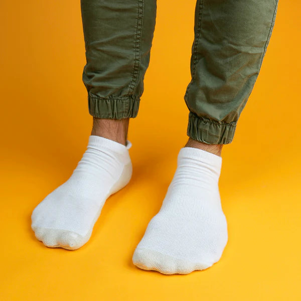 My Foot Function Wide Socks – Ankle Length – White & Ivory