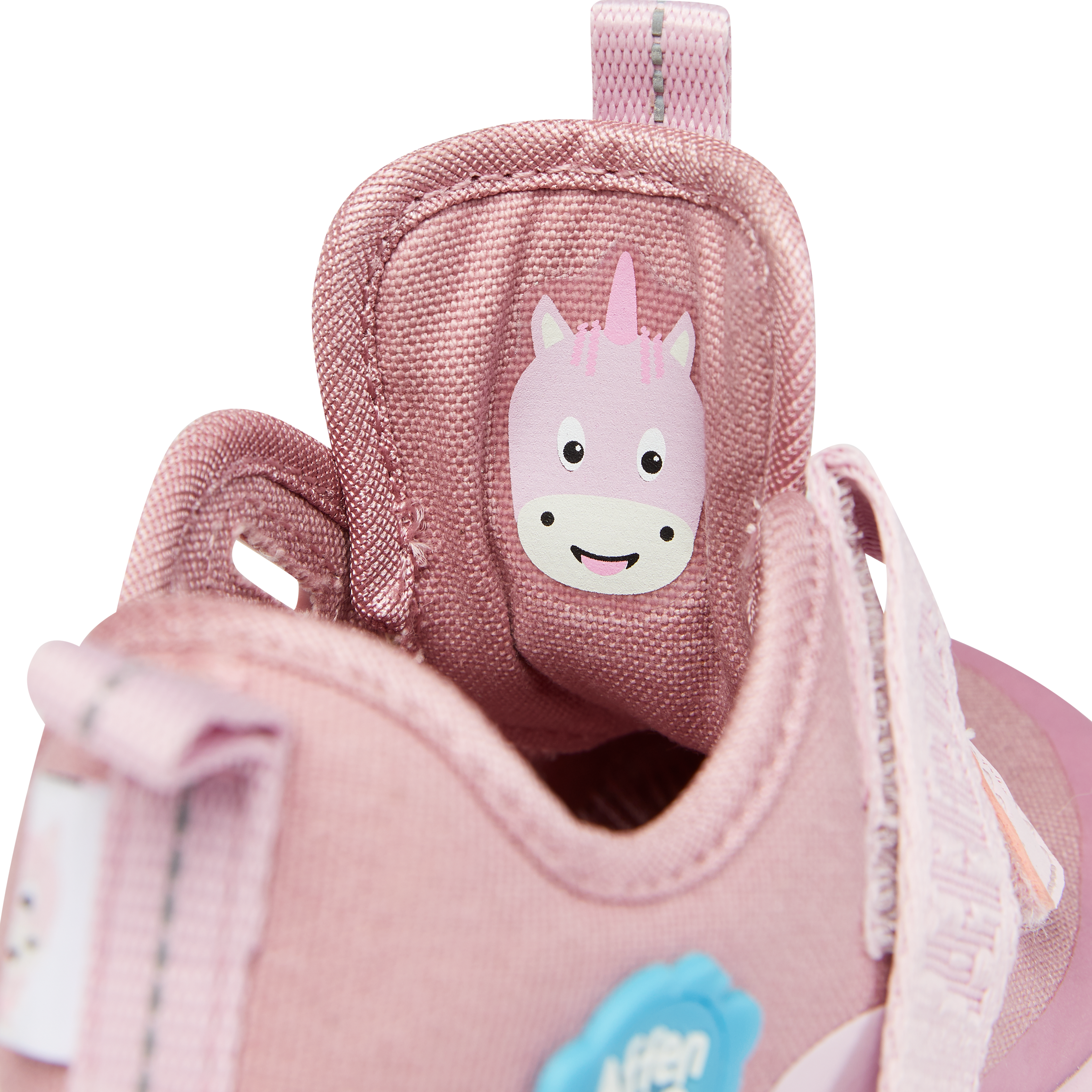 Affenzahn Cotton Lucky barfods overgangssko til børn i farven unicorn, detalje