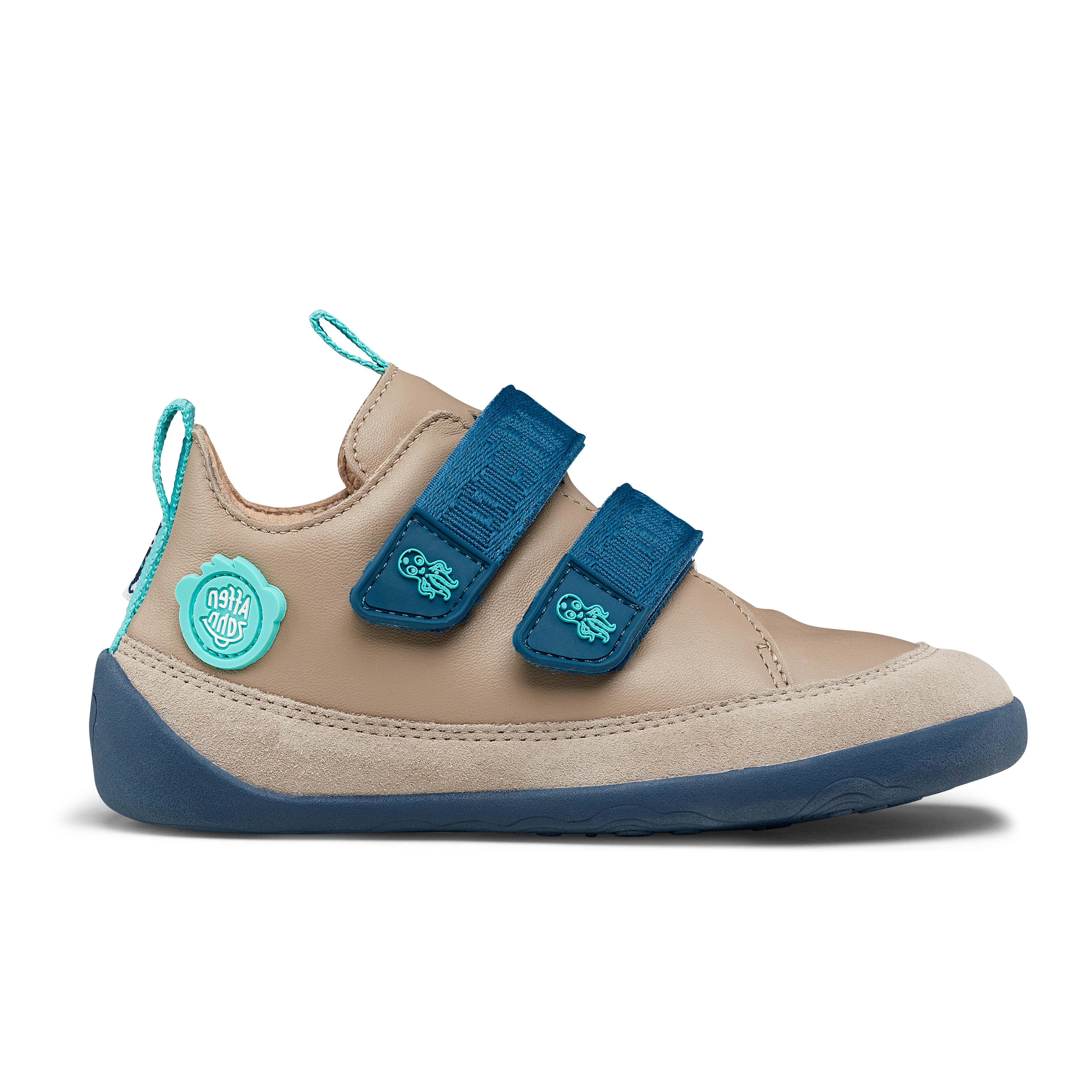 Affenzahn Leather Buddy barfods overgangssko til børn i farven octopus, yderside