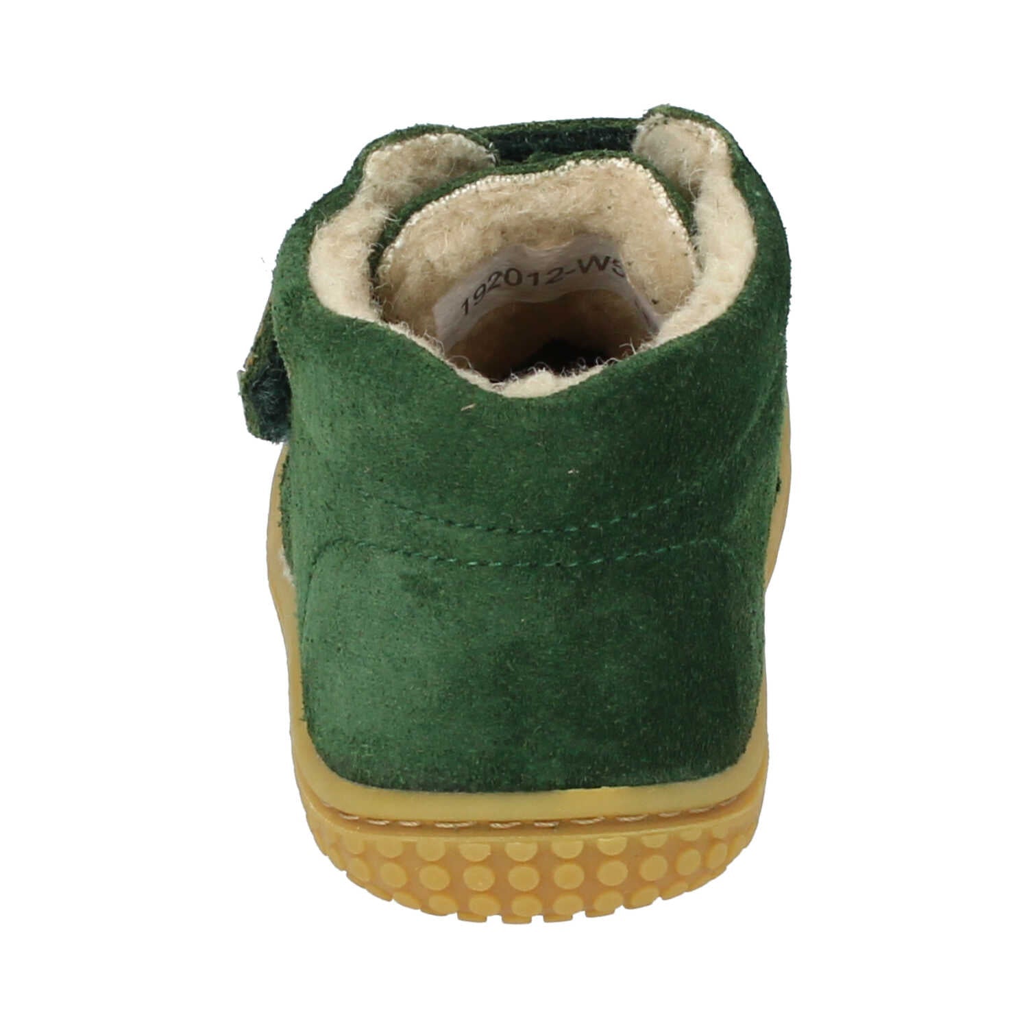 Filii Chameleon "Medium" barfods støvle til børn i farven forest velours wool, bagfra