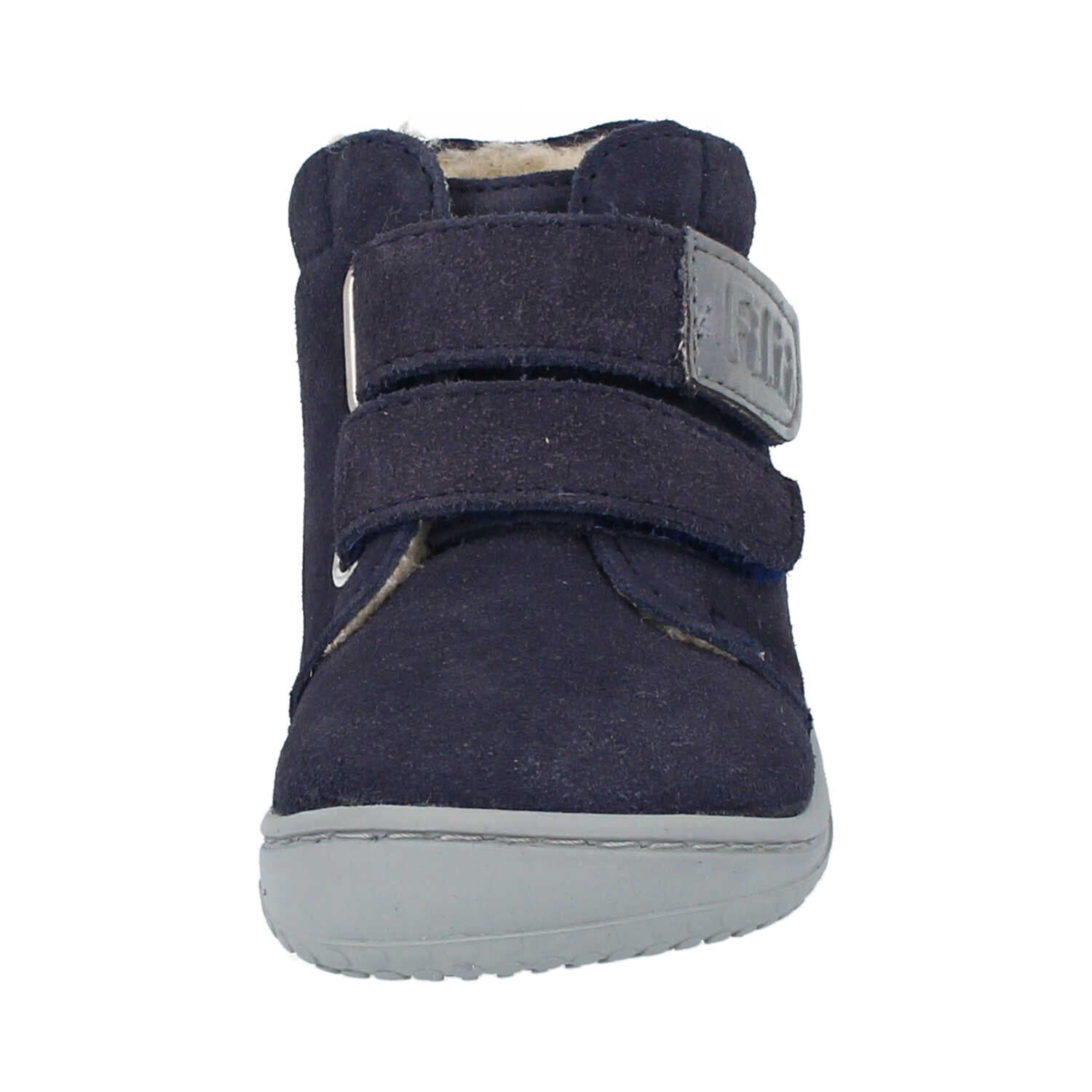 Filii Chameleon "Medium" barfods støvle til børn i farven ocean velours wool, forfra