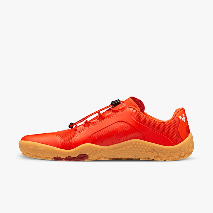 Vivobarefoot Primus Trail FG II barfods trailsko til mænd i farven fiery coral, inderside