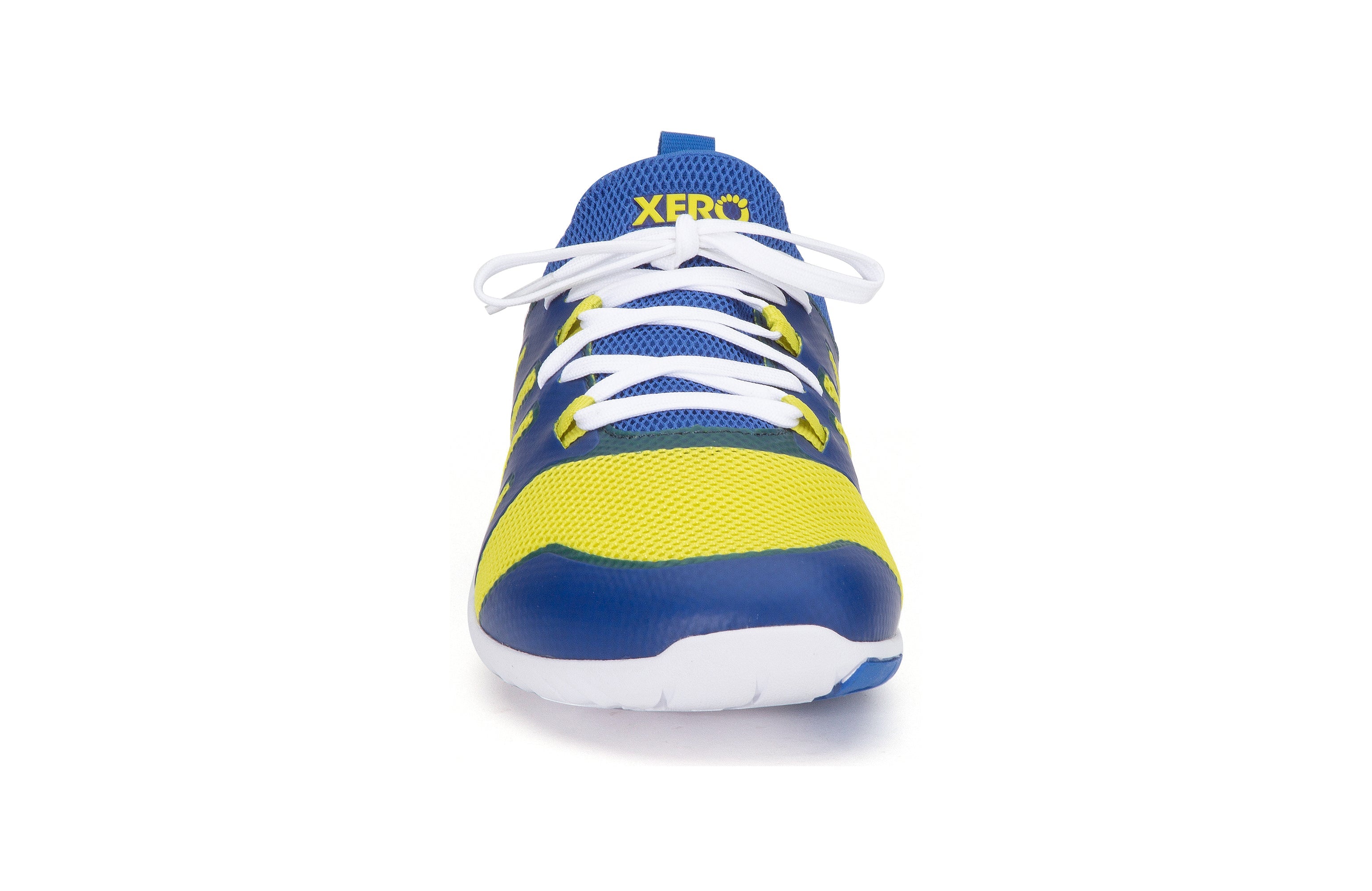 Xero Shoes Forza Runner Mens barfods løbesko til mænd i farven victory blue / sulphur, forfra