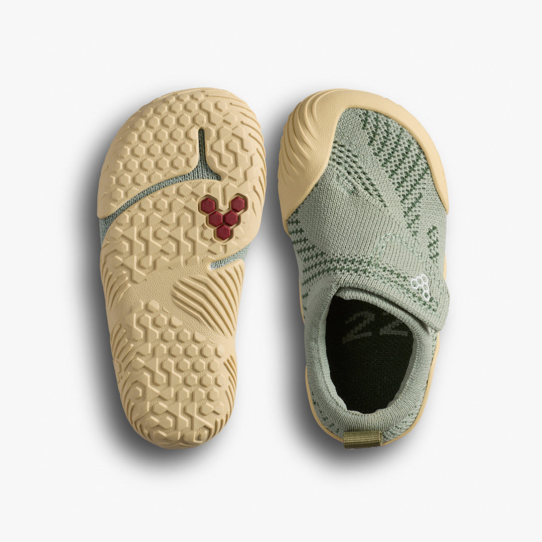 Vivobarefoot Motus Knit Toddlers Glacial Green - sole and top