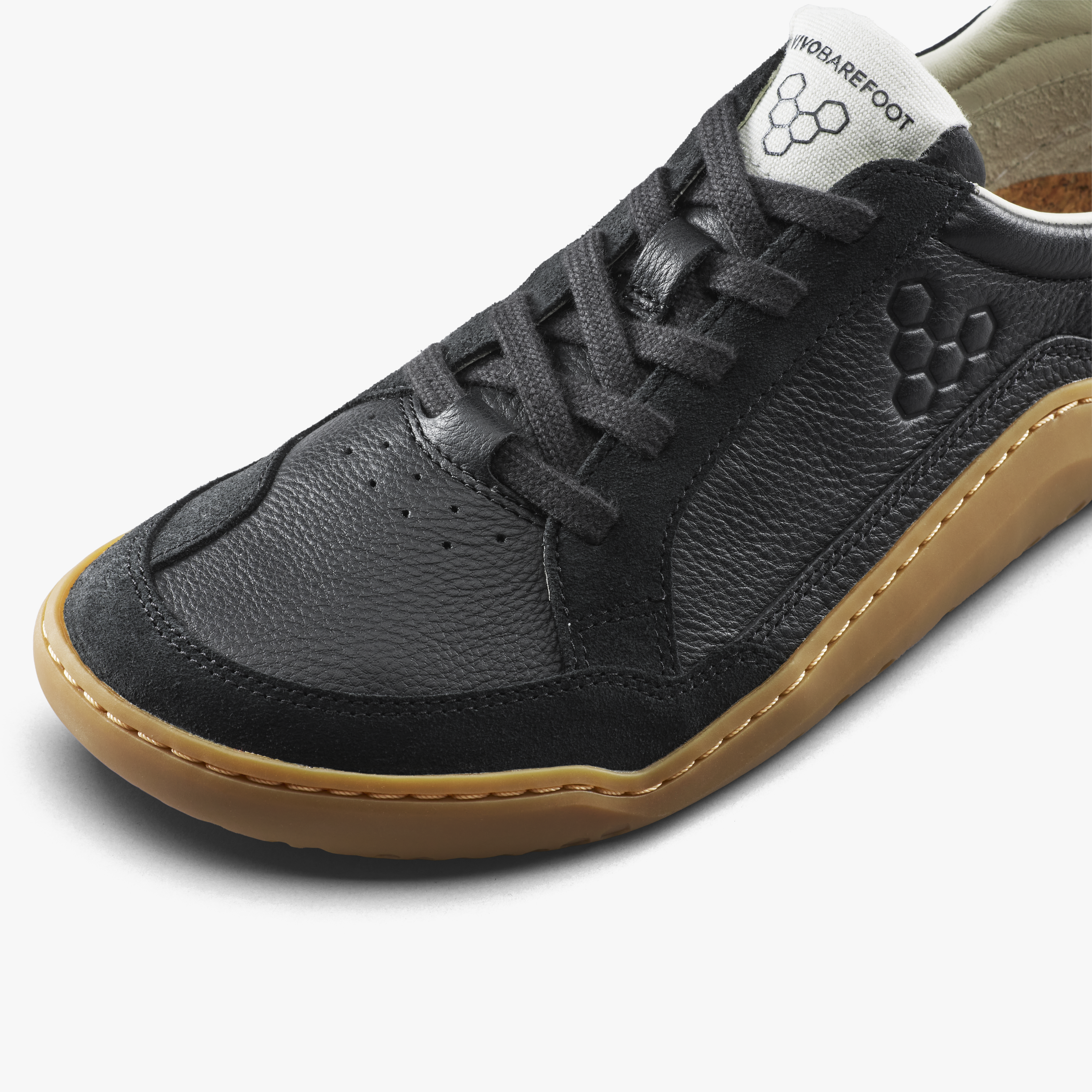 Vivobarefoot Gobi III Sneaker Leather Womens – Obsidian – Closeup1