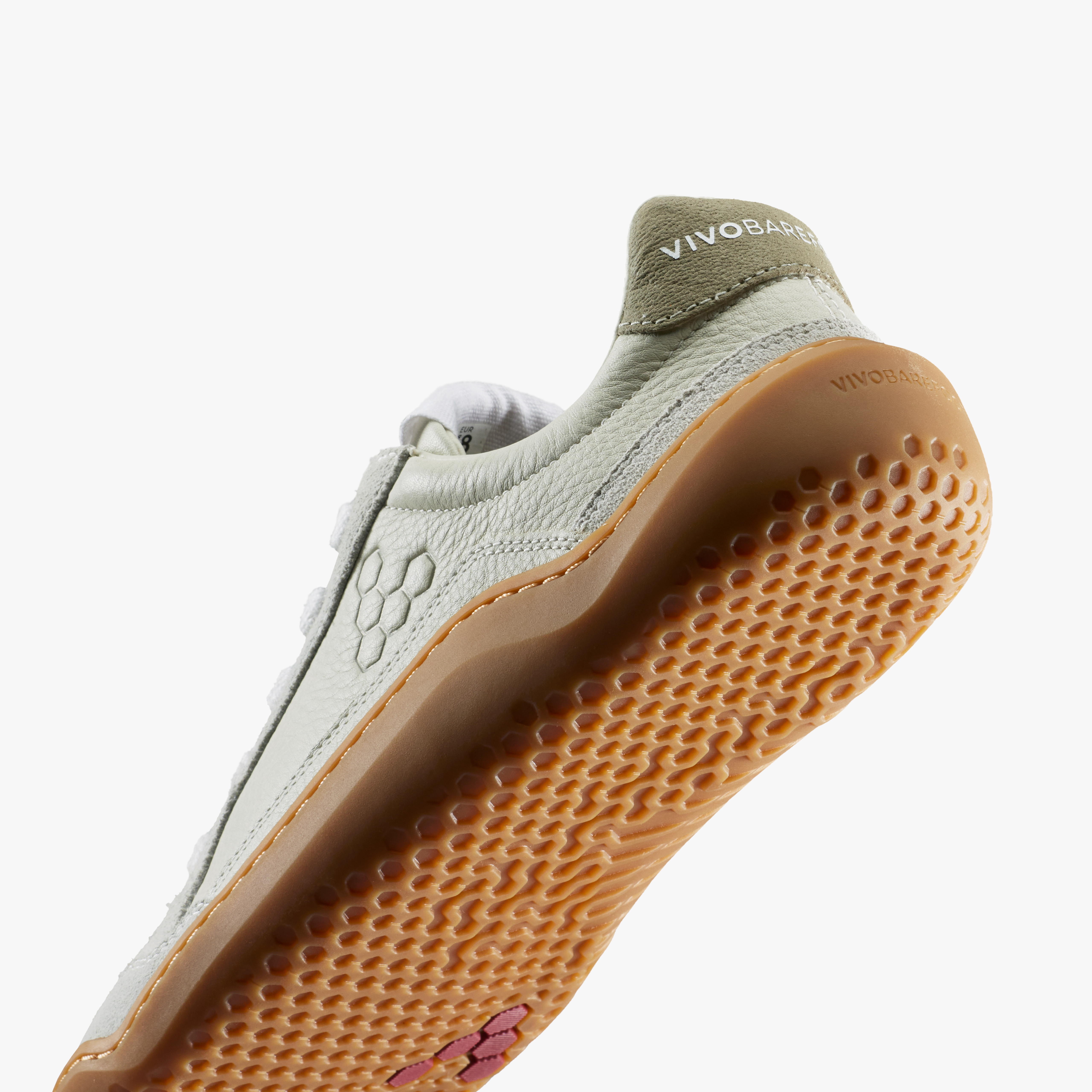 Vivobarefoot Gobi III Sneaker Leather Womens – Dusty Green – detail close-up