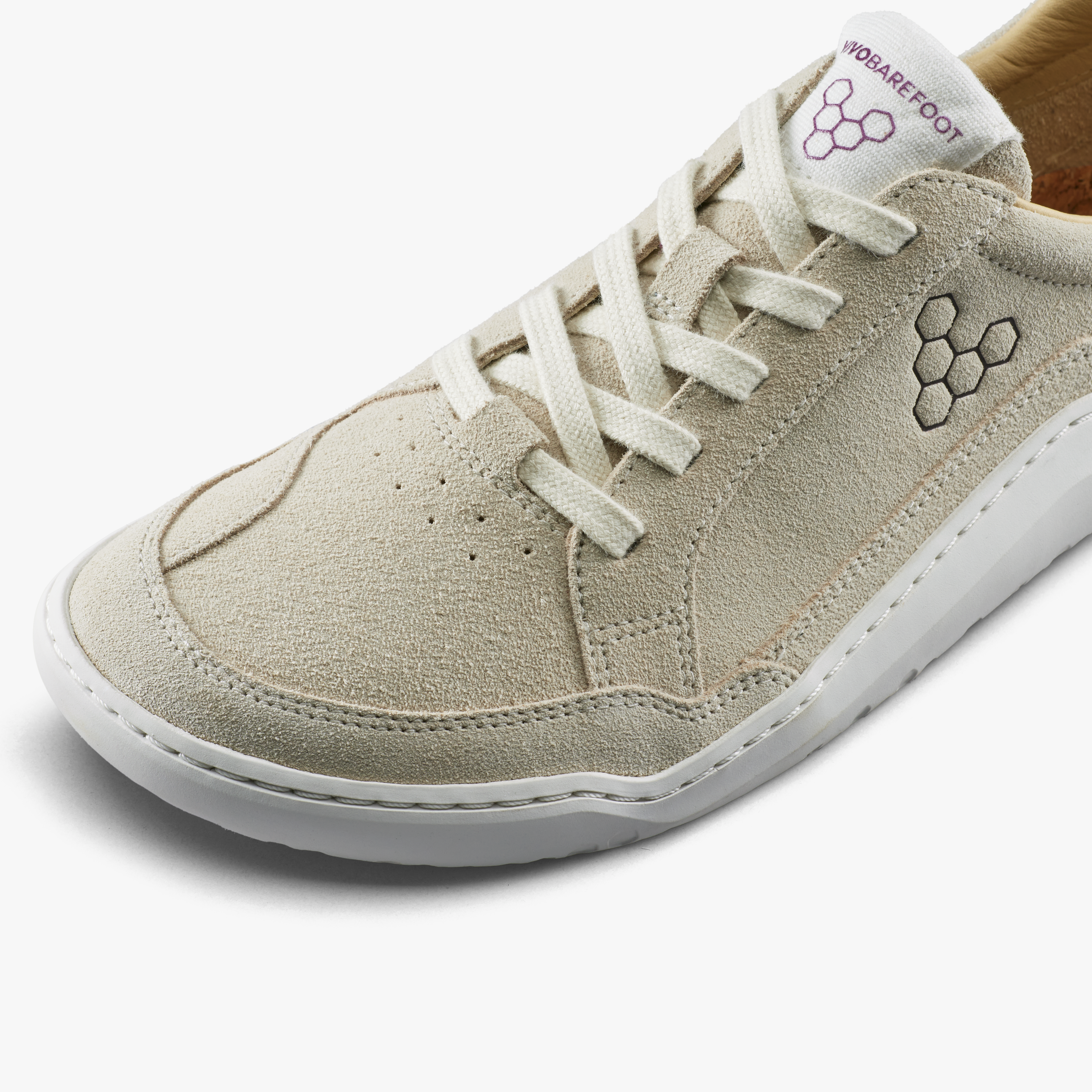 Vivobarefoot Gobi III Sneaker Leather Womens – Sand/Fig – leather close-up