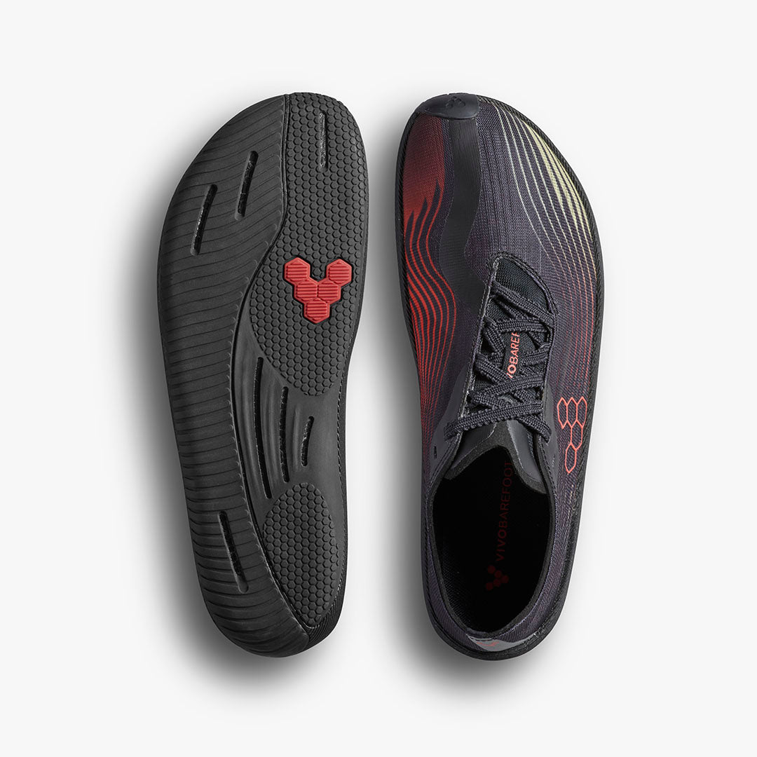 Vivobarefoot Primus Flow Womens – Obsidian/Cherry Tomato