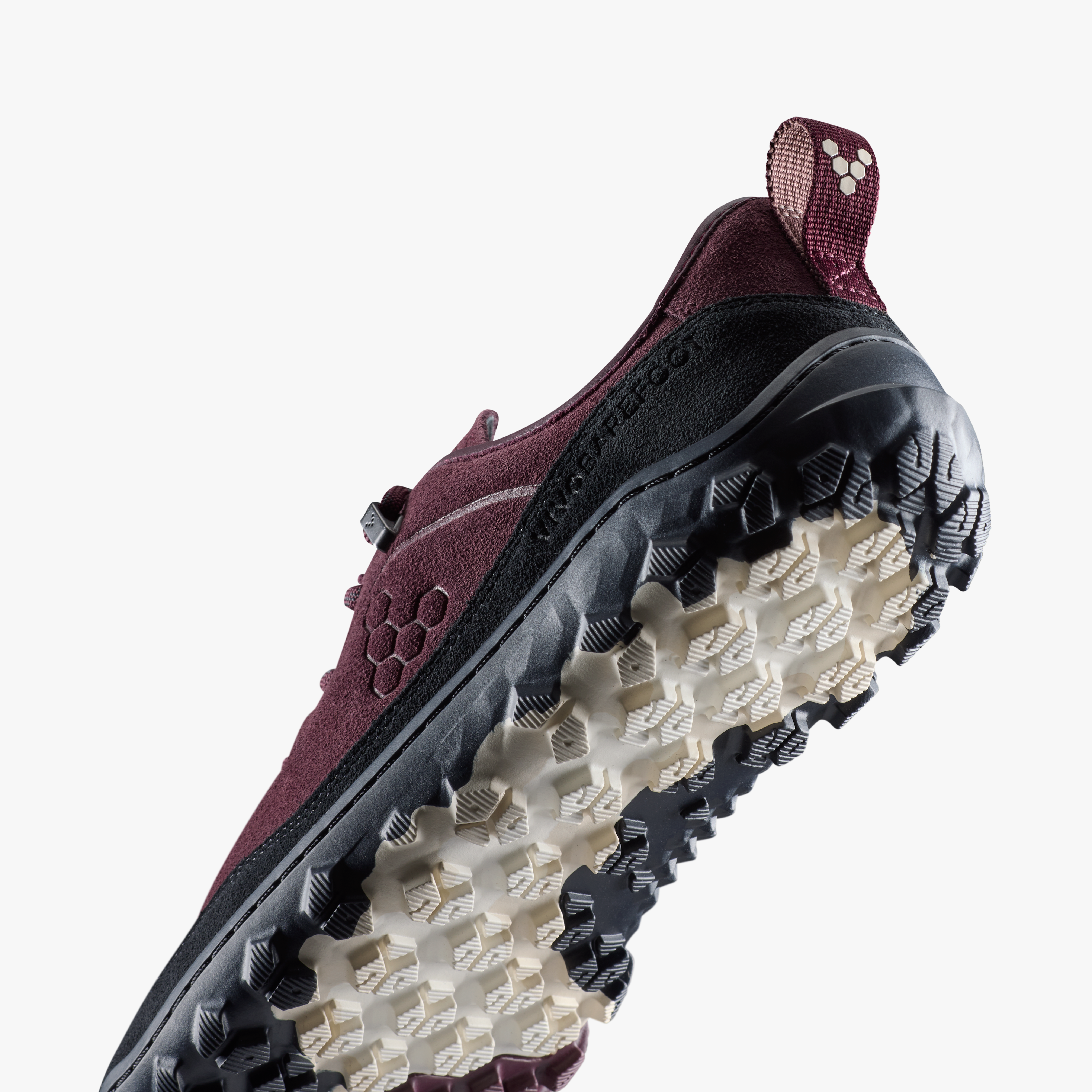 Vivobarefoot Tracker Leather AT Low II Suede Womens Fig, detalje nærbillede 2