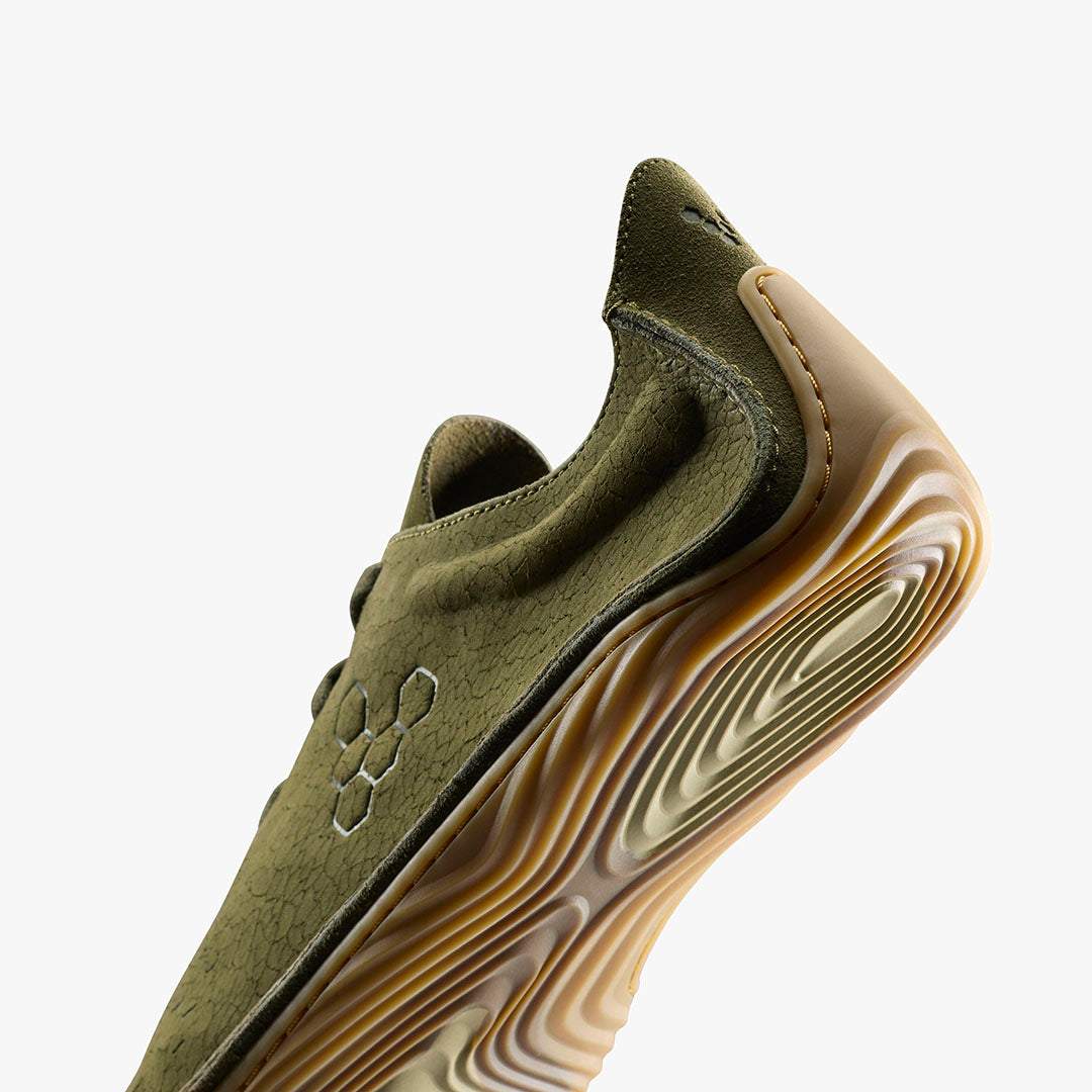 Vivobarefoot Sensus Mens – Dark Olive Cracked Leather