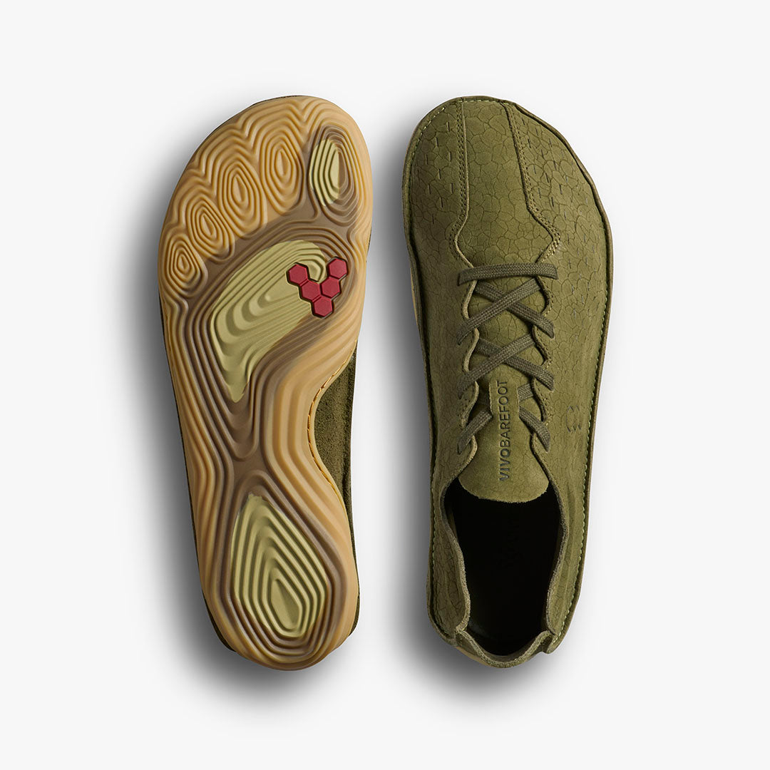Vivobarefoot Sensus Mens – Dark Olive Cracked Leather