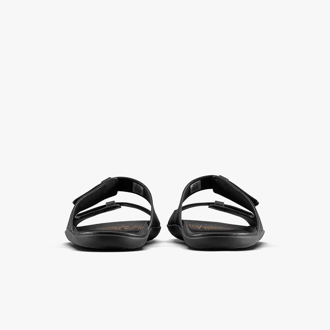 Vivobarefoot Sensus Yin Slide Mens barfodssandal til mænd i farven Obsidian, set bagfra