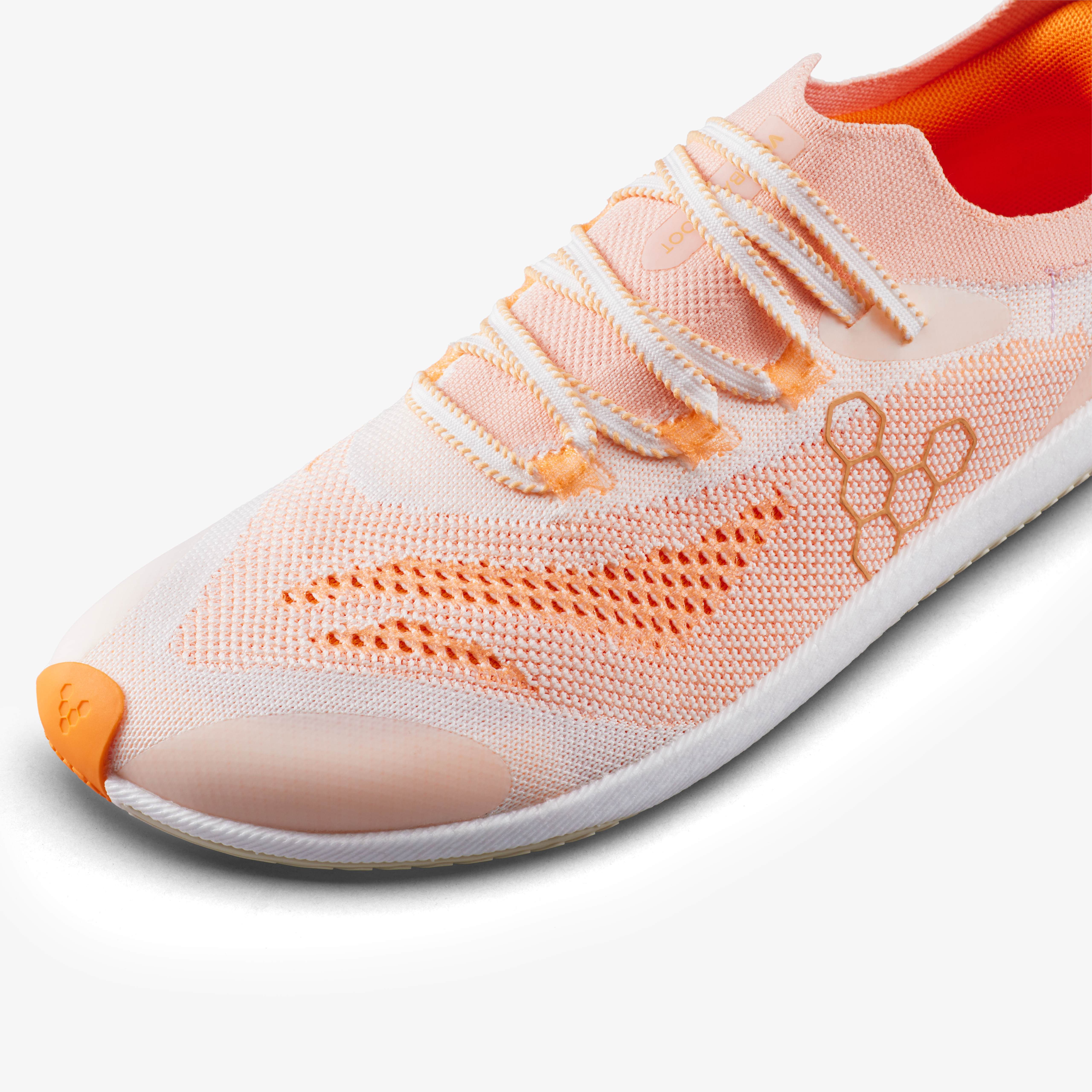 Vivobarefoot Primus Flow Knit Mens – Apricot – Closeup1