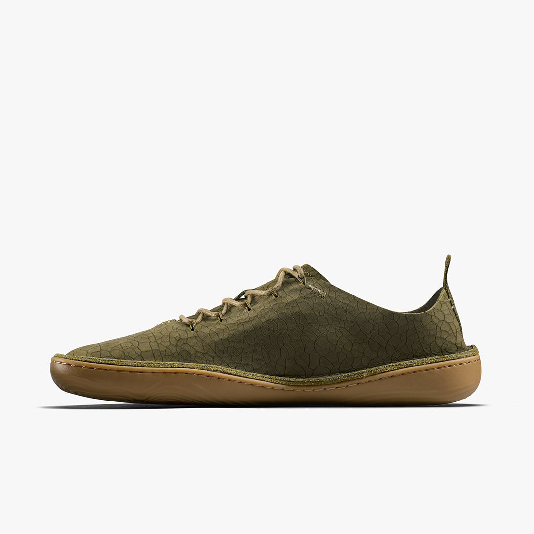 Vivobarefoot Sensus Moc Lace Up Leather Mens – Dark Olive/Cracked Leather