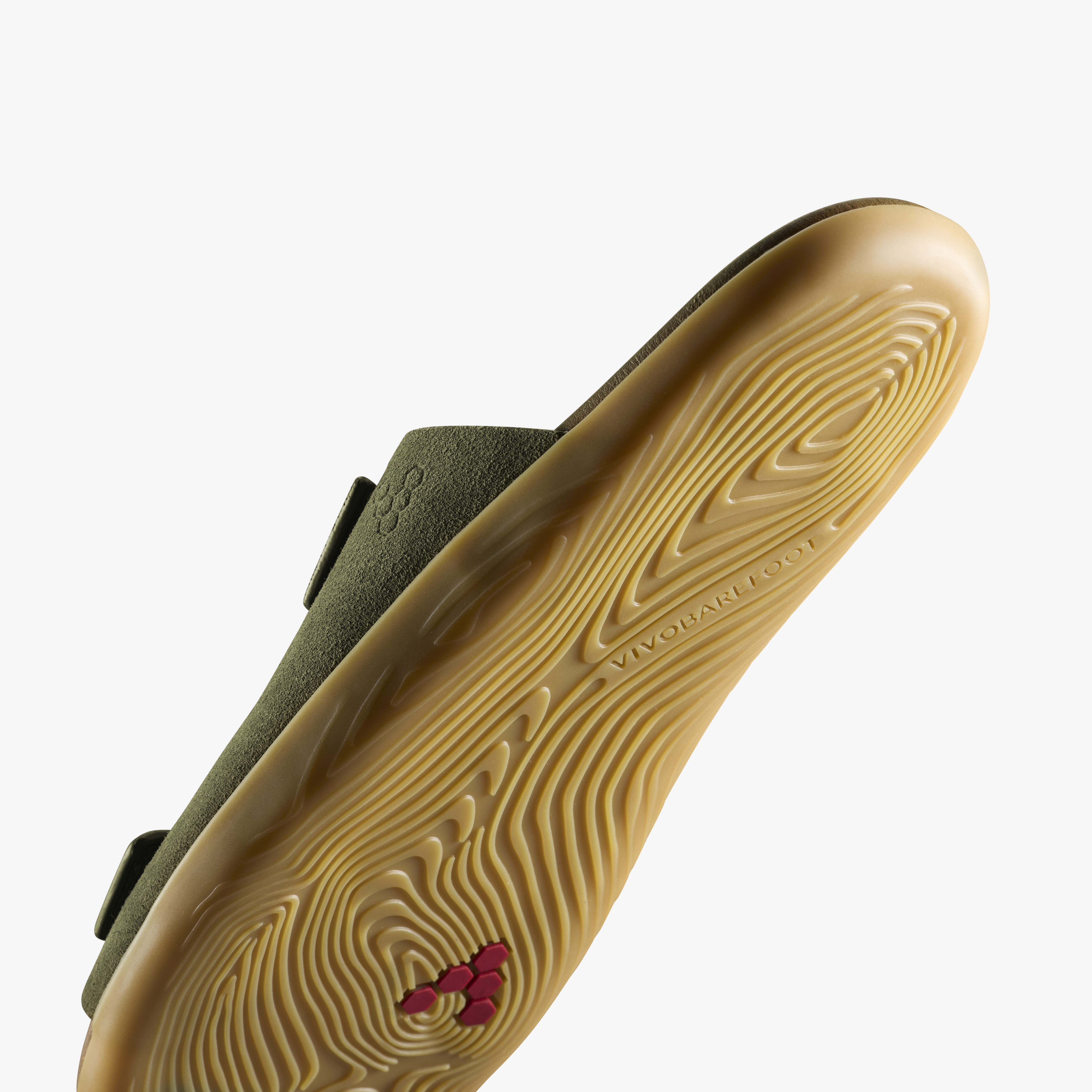 Vivobarefoot Sensus Yin Slide Mens – Dark Olive, nærbillede