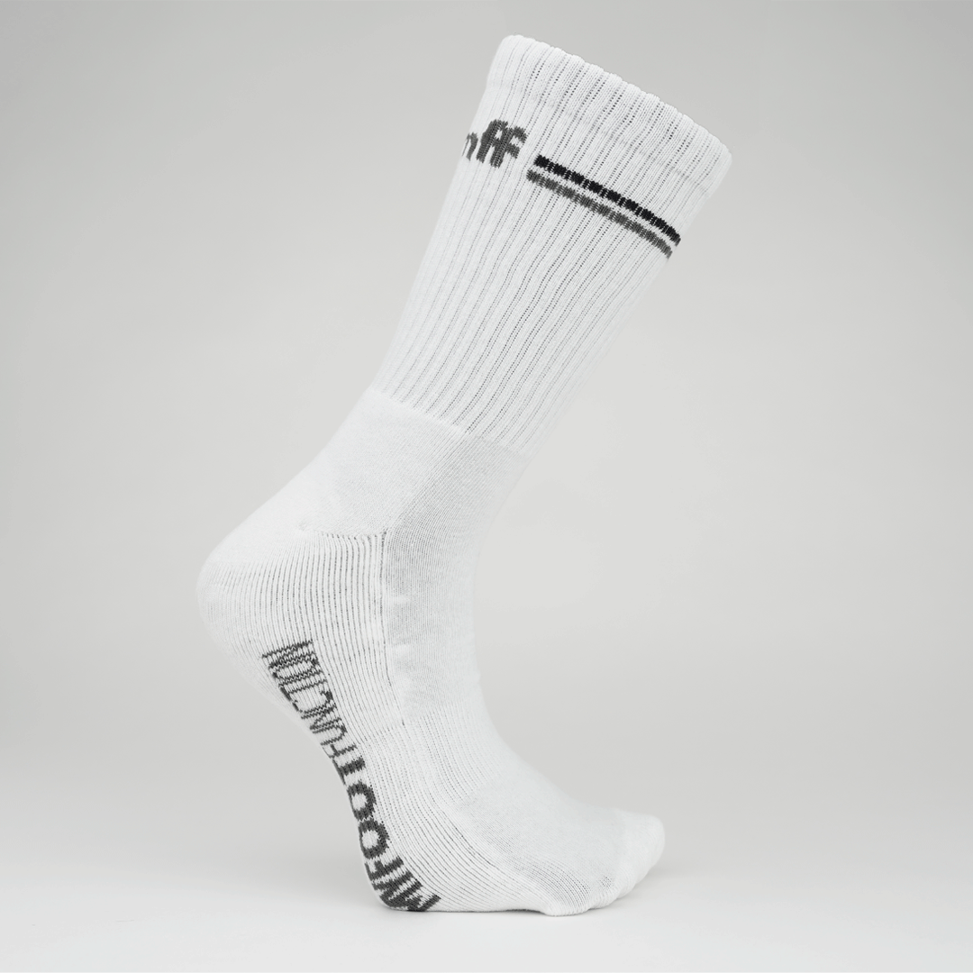 My Foot Function Wide Socks - Crew Length - White