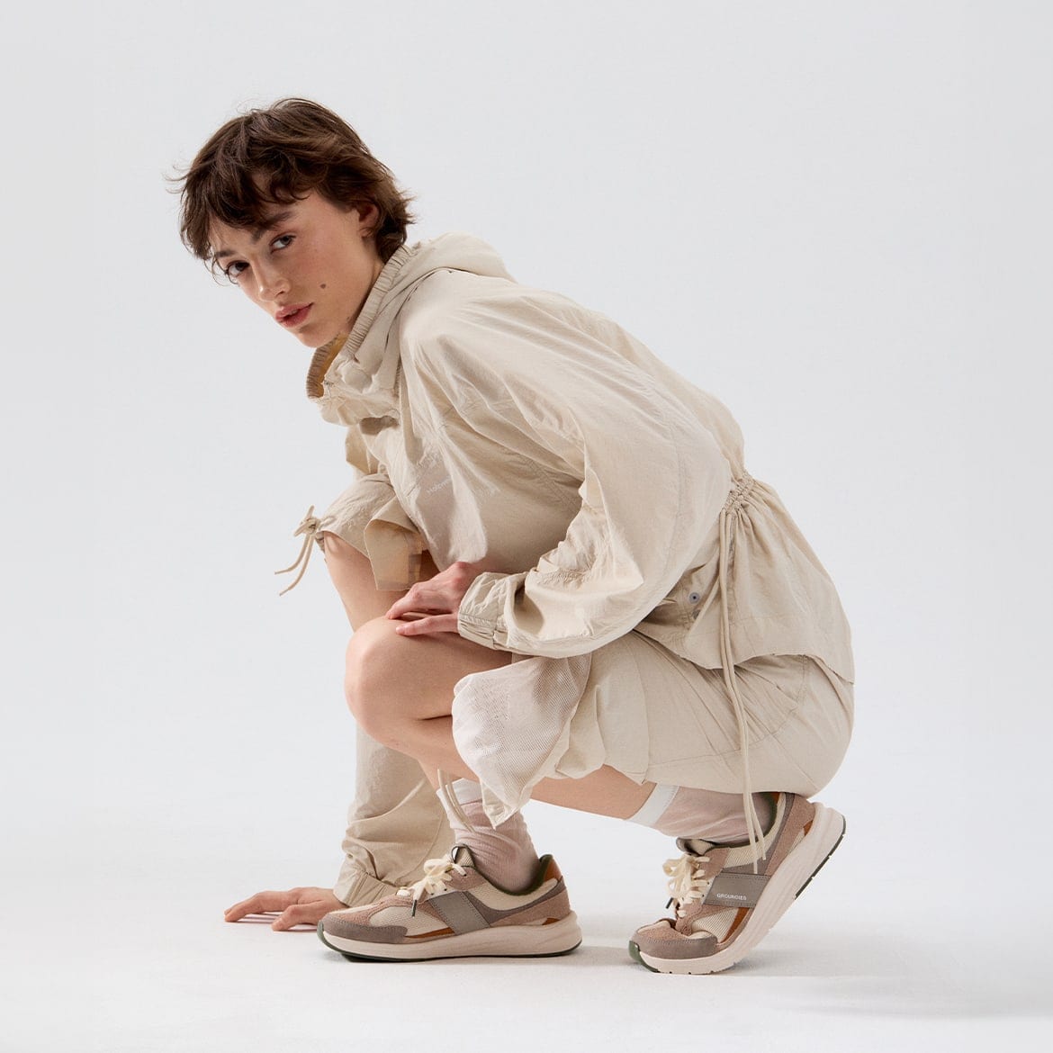 Groundies Starlite 2.0 Womens – Beige/Caramel, på fod