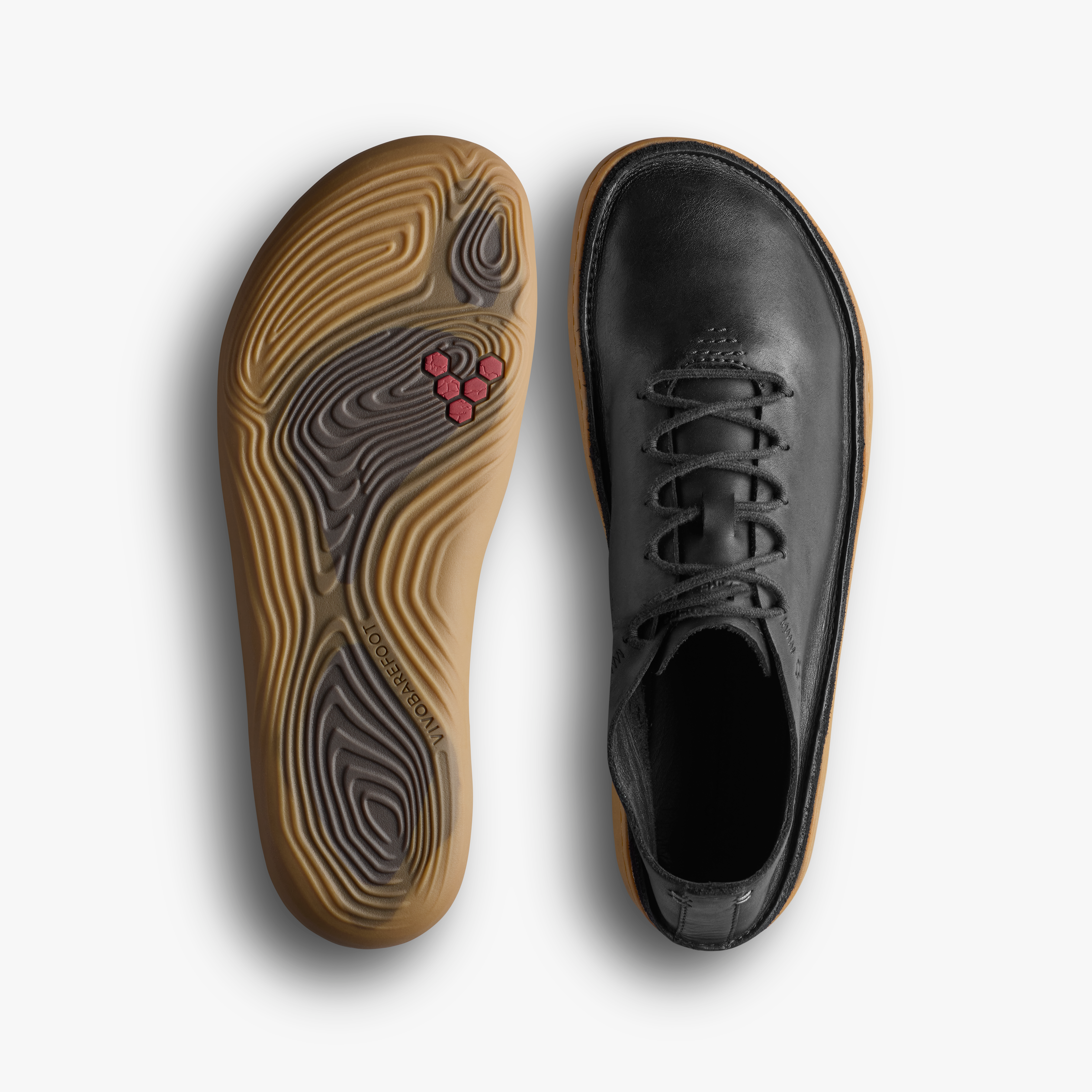 Vivobarefoot Sensus Moc Lace Up Leather Mens Eclipse, sål og top