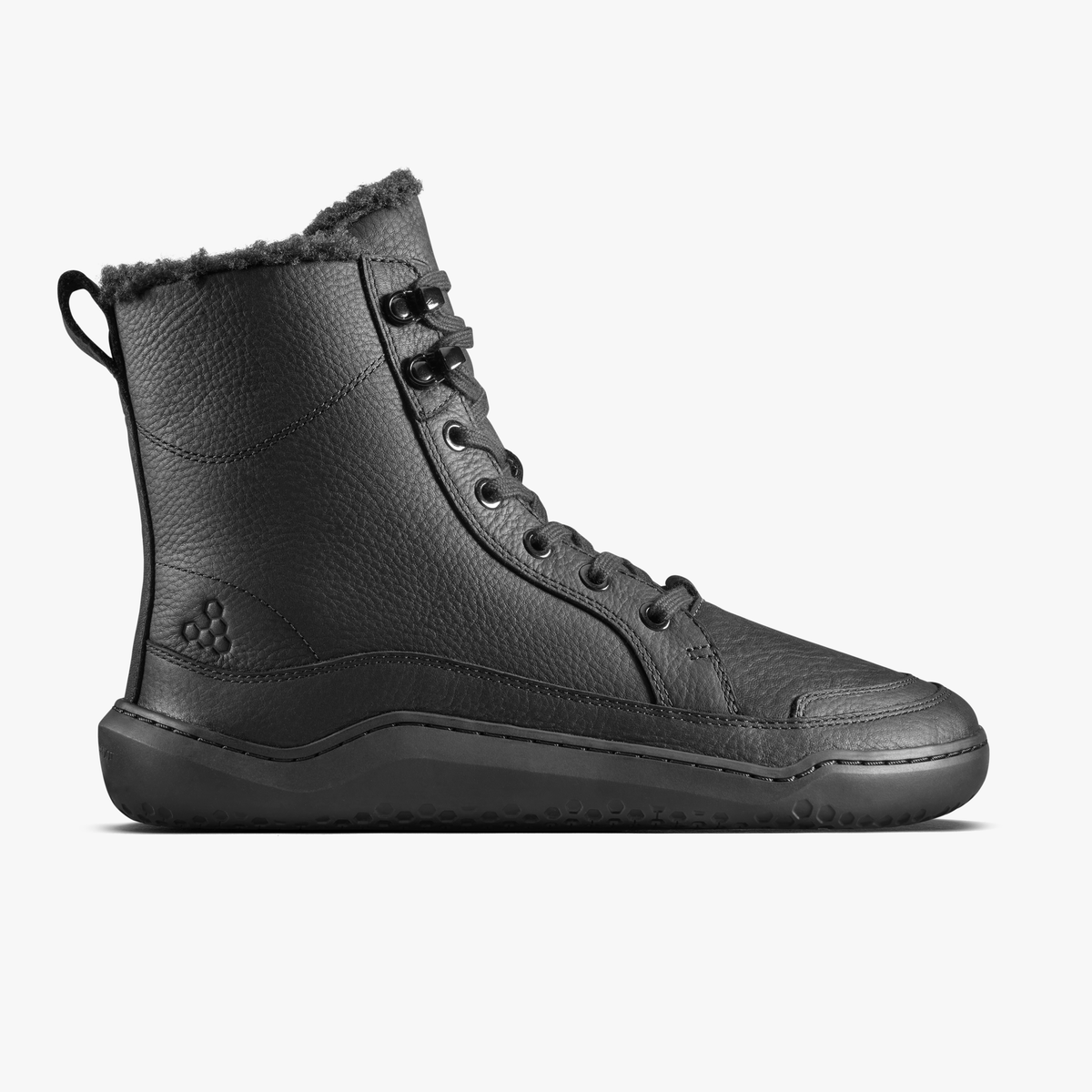 Vivobarefoot Gobi Boot II Warmlined vinterstøvle i sort okselæder, set fra ydersiden